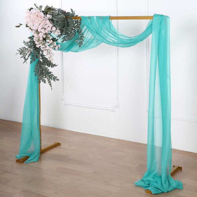 18ft Turquoise Sheer Organza Wedding Arch Drapery Fabric - Elegant Window Scarf Valance for Weddings, Parties & Home Decor | Perfect for Wedding Arches, Backdrops & Window Treatments