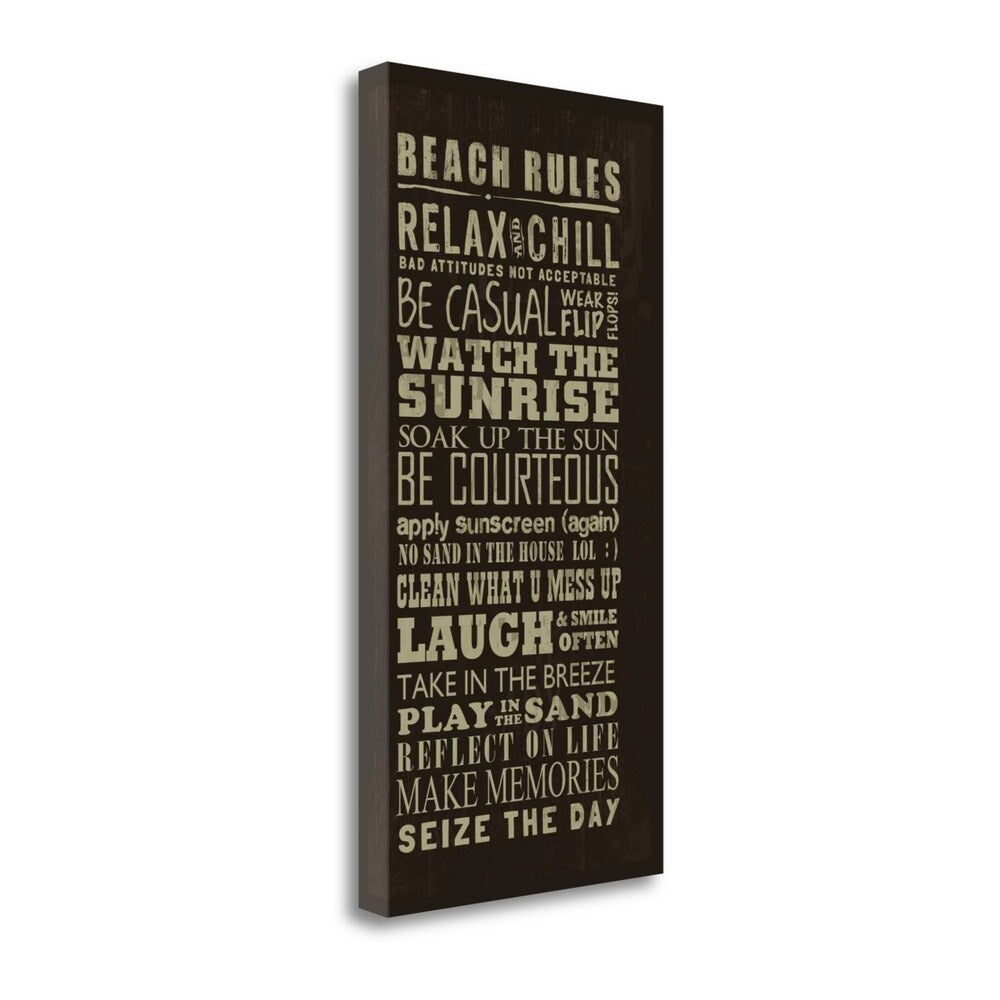 Beach Rules by Jim Baldwin - Premium Fine Art Giclee Print on Gallery Wrap Canvas, Ready to Hang Wall Decor for Living Room, Bedroom & Office