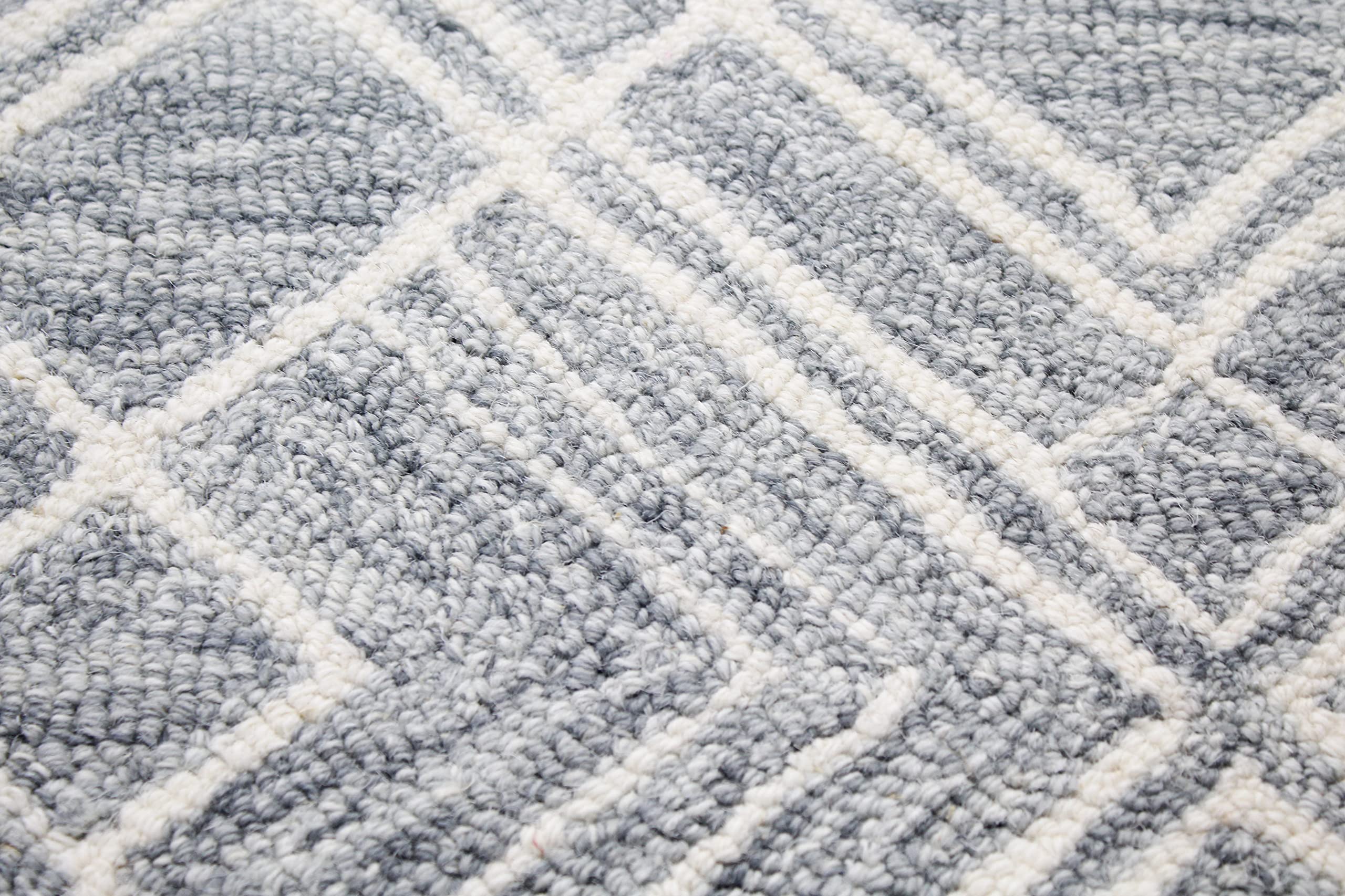 Bashian Collection 5’ x 7.6’ Silver Luxury Hand-Tufted Wool Area Rug - Soft Living Room Carpet, Entryway Runner, Bedroom Decor - Perfect for Modern Home & Office Spaces