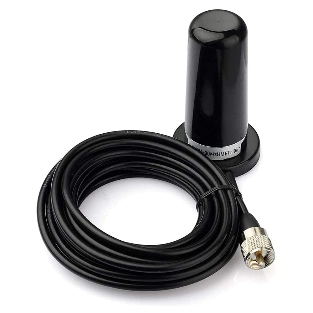 Dual Band VHF UHF Mobile Radio Antenna 136-174MHz 400-470MHz - NMO Mount Magnetic Base Low Profile Antenna for Car, Truck, Marine & Amateur Two Way Radios - Perfect for Emergency Communication, Off-Road Adventures & Fleet Management