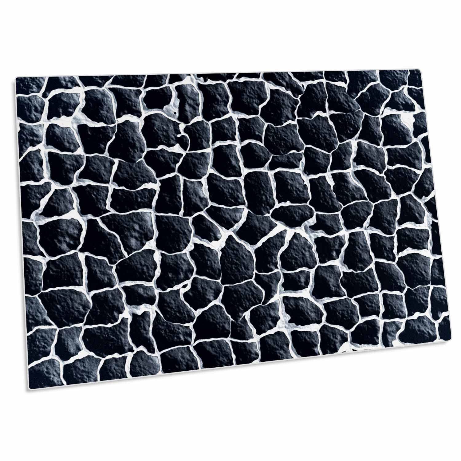 3D Rose Dark Pebble Look Desk Pad & Place Mats Set (dpd-99579-1) - Waterproof Non-Slip Table Protector for Dining, Office, and Home Decor