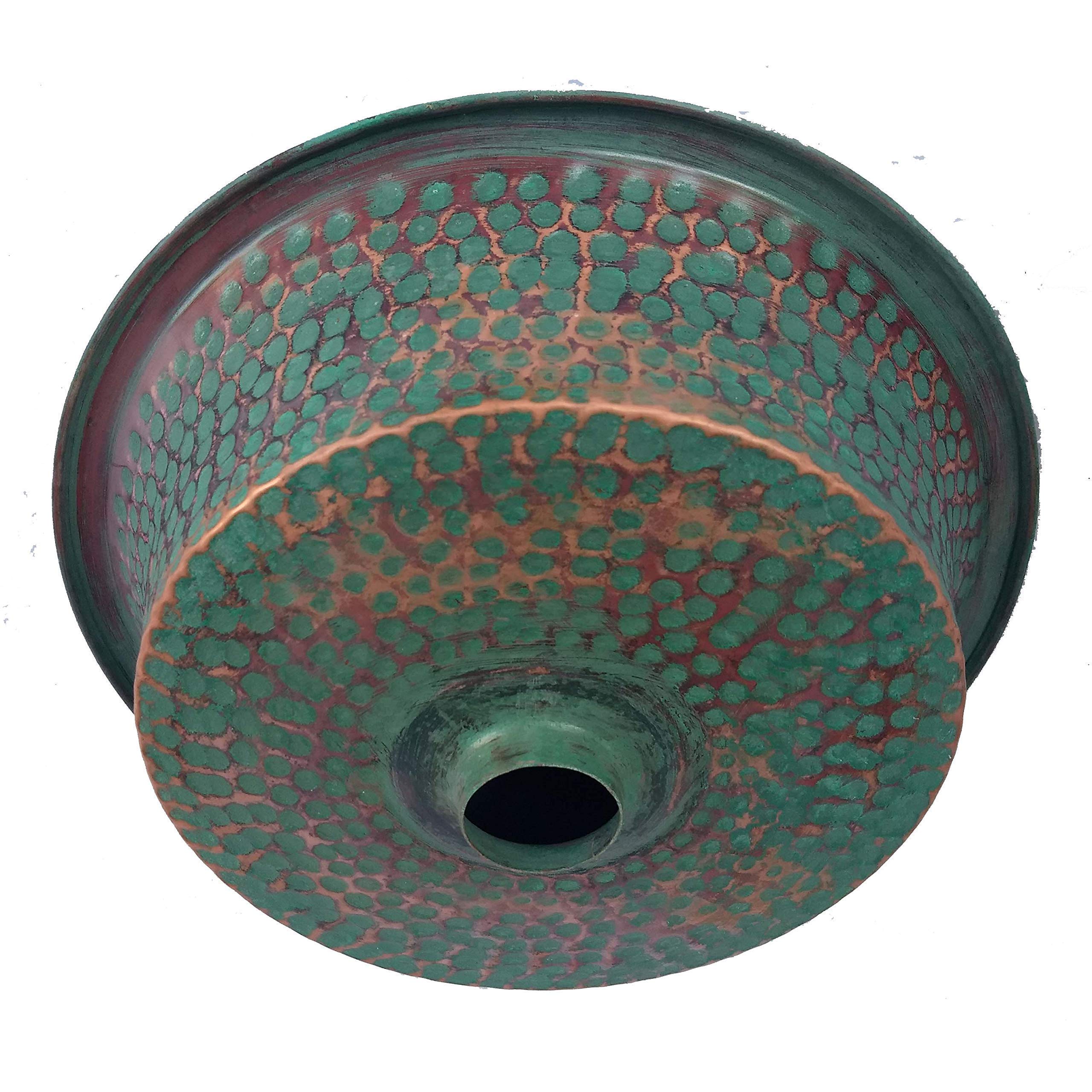 Rustic Green Copper Vessel Sink Bowl - Handcrafted Bathroom Wash Basin for Farmhouse & Modern Vanities | Perfect for Powder Rooms, Guest Baths & Spa Retreats