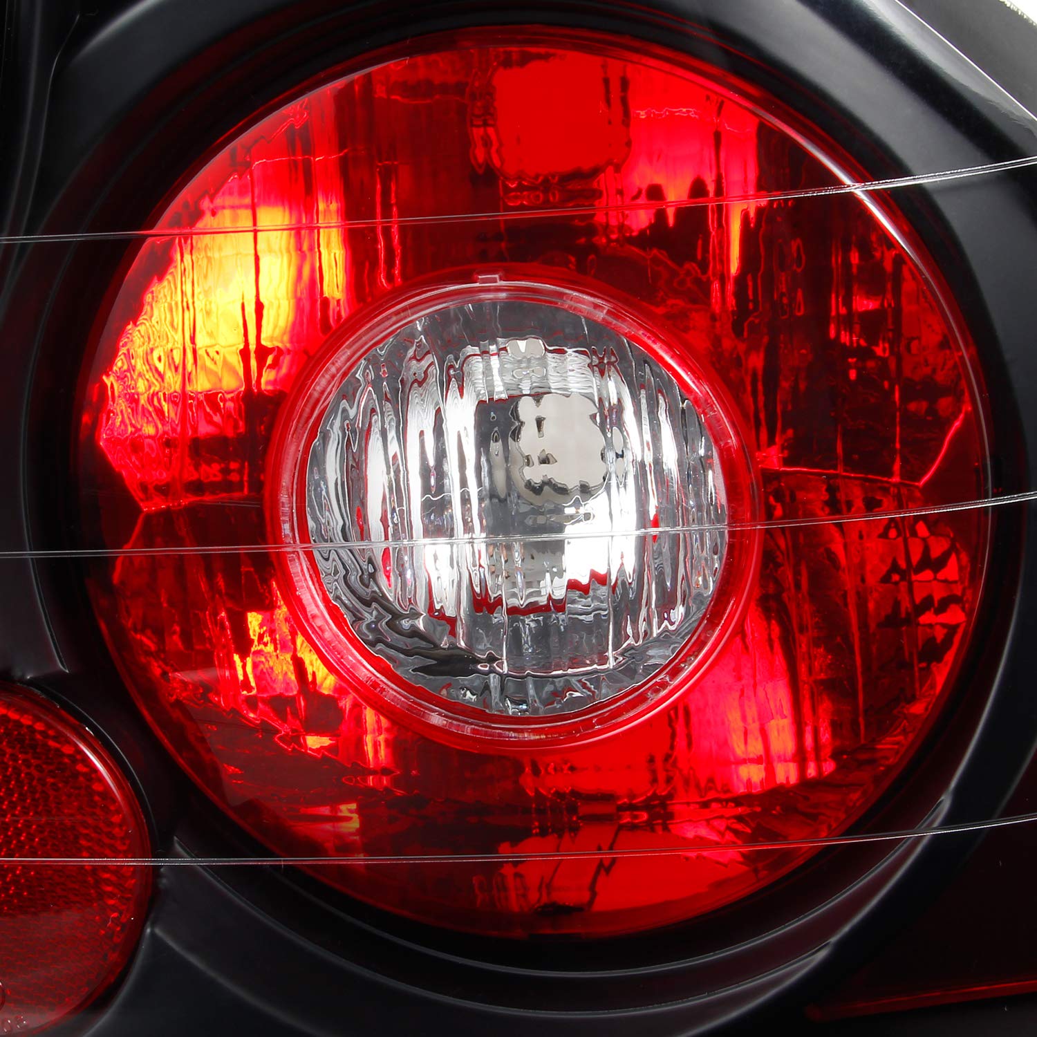 AKKON JDM Black Housing Tail Brake Lights Assembly for 2001-2003 Honda Civic 2DR Coupe (EM/EX/HX/LX/SI Models) - Upgrade Your Car's Rear Style & Safety