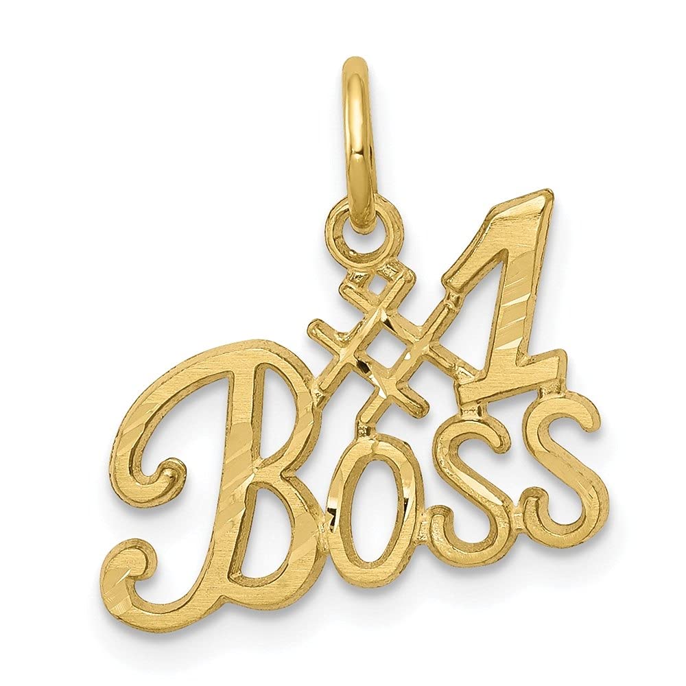 10K Yellow Gold #1 BOSS Charm Pendant Necklace for Women - Elegant Fine Jewelry Gift for Birthday, Anniversary & Special Occasions | Diamond2Deal