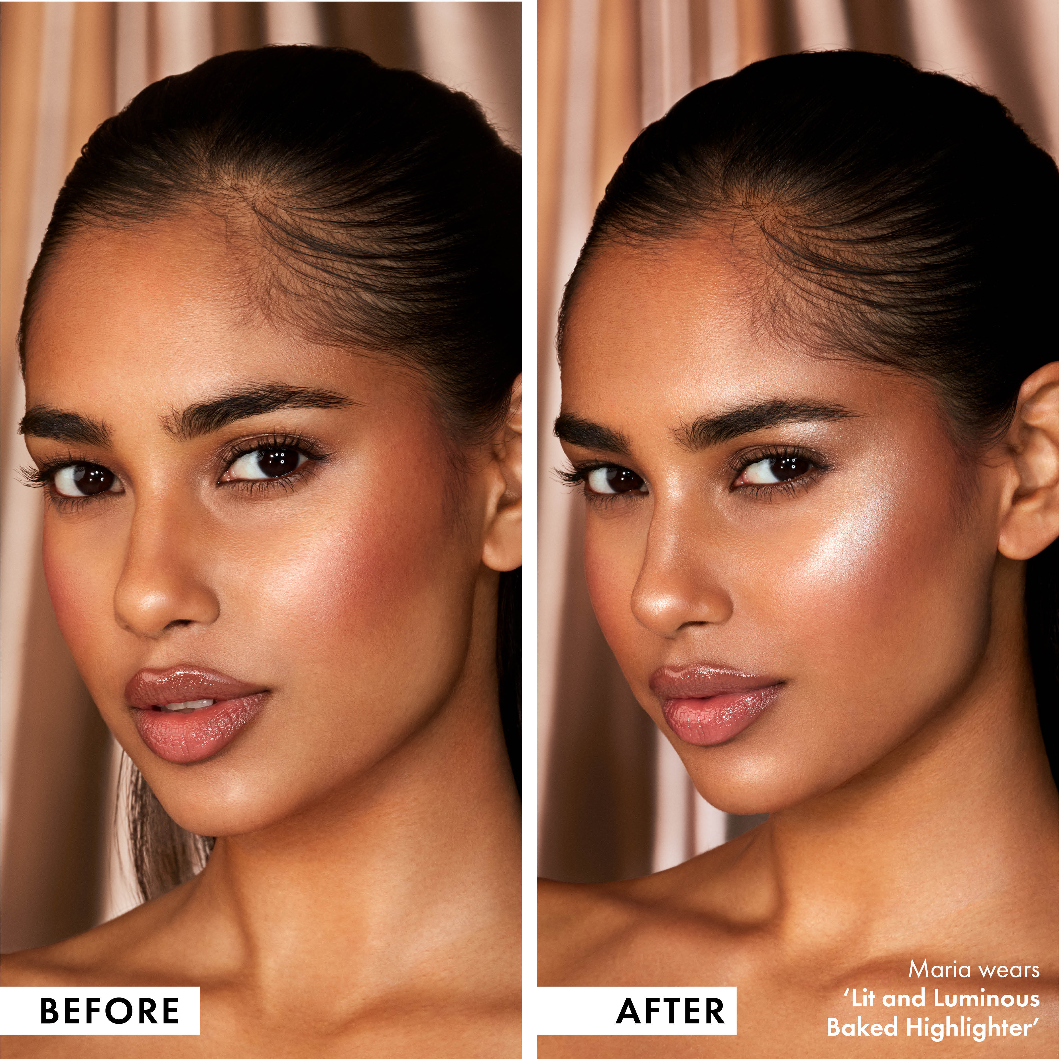 Lit & Luminous Baked Highlighting Powder - Shimmering Face Highlighter for Cheekbones & Contour | Perfect for Daytime Glow & Nighttime Makeup Looks