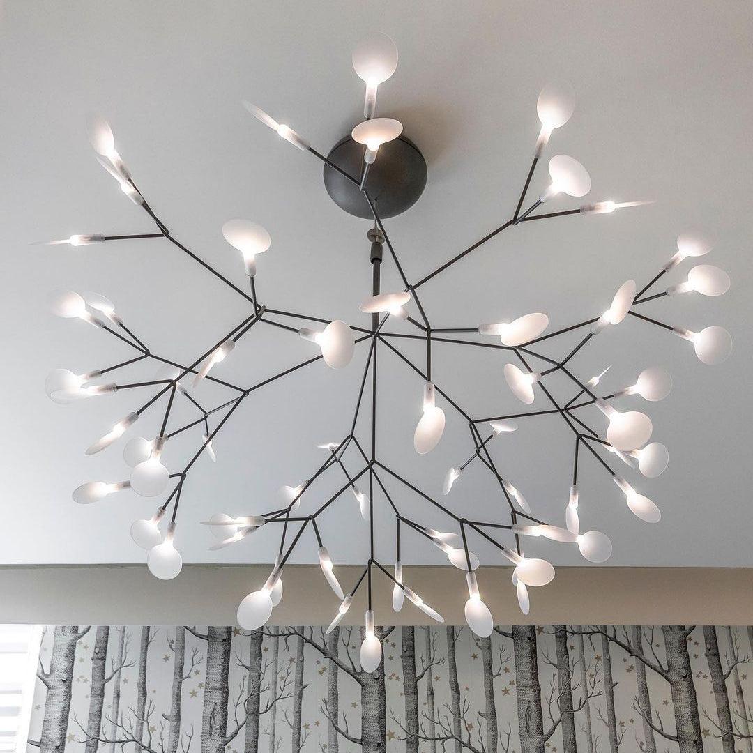 Black Firefly LED Chandelier - Modern Crystal Ceiling Light Fixture for Dining Room, Bedroom & Living Room Decor | Energy-Efficient Dimmable Lighting for Home & Office