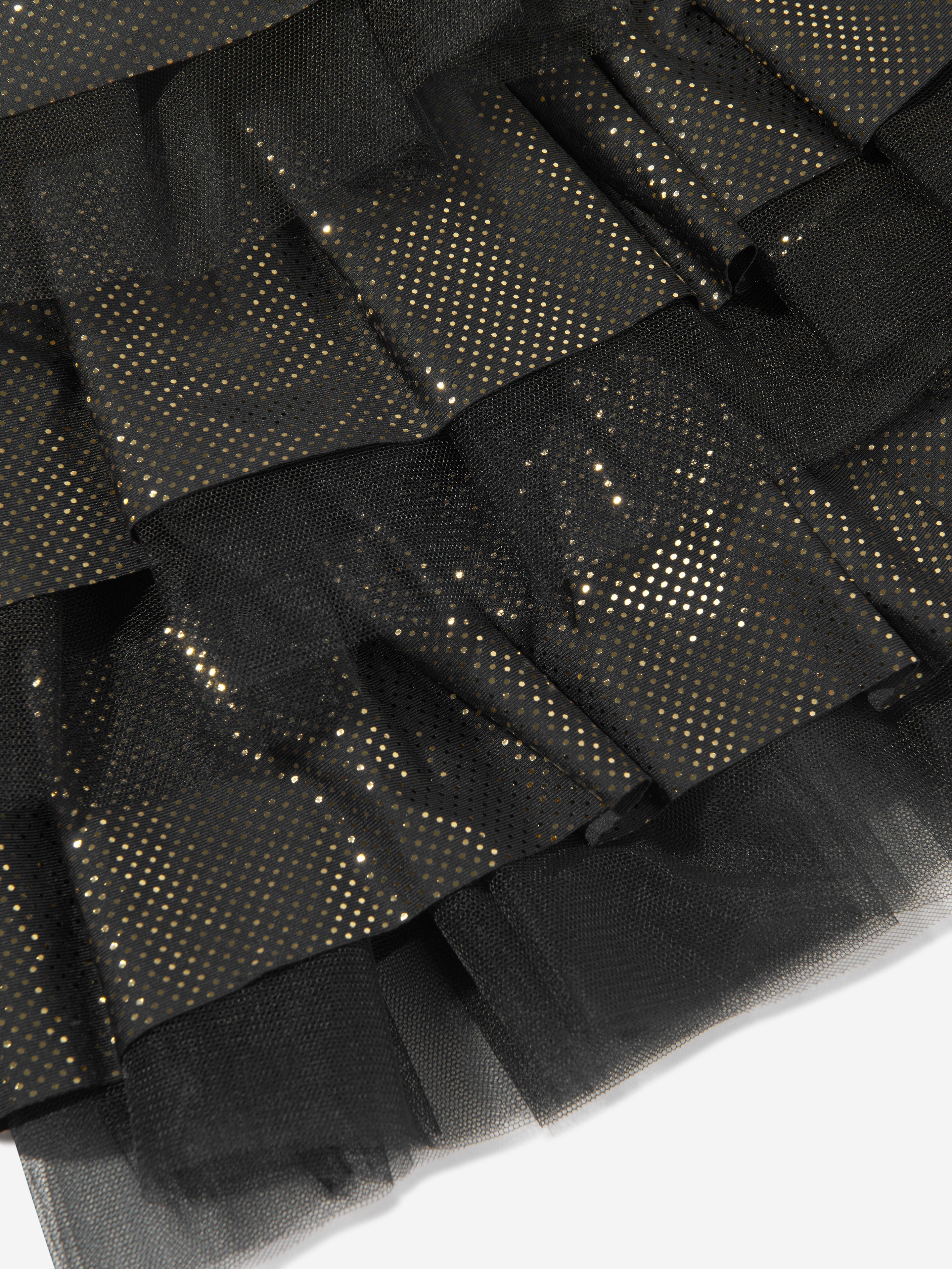 Balmain Girls Black Ruffle Skirt - Elegant Party Dress for Kids, Special Occasions & Photoshoots