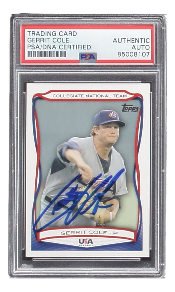 Gerrit Cole Autographed 2010 Topps USA #USA 25 Pittsburgh Pirates Rookie Baseball Card - PSA/DNA Certified - Perfect for Sports Memorabilia Collectors & Pirates Fans