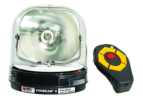 Federal Signal 620200 Wireless VisiBeam 100W Adjustable LED Spot Light with Remote Control - Surface Mount Area Lighting for Parking Lots, Warehouses & Emergency Vehicles