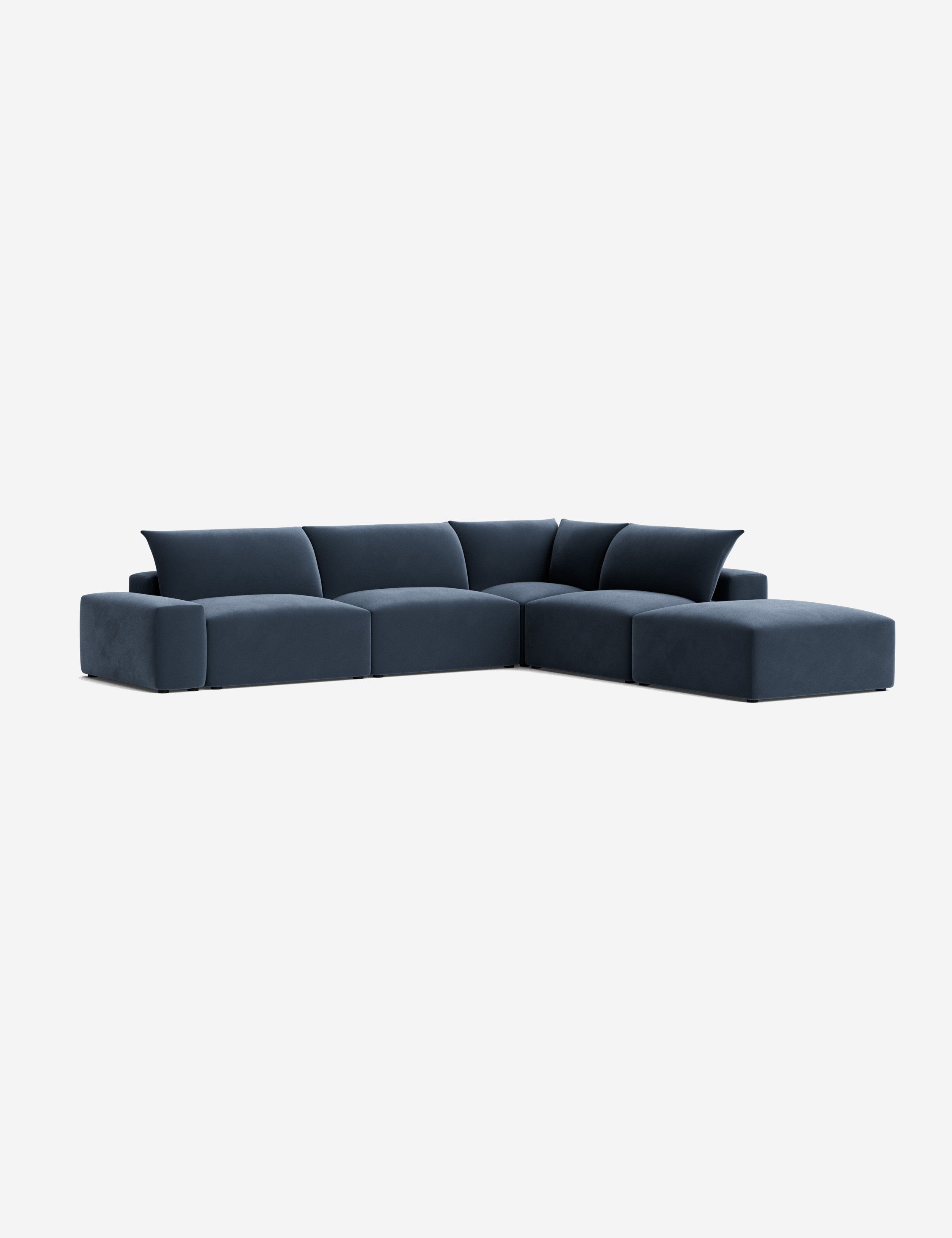 Brinley Chaise Sectional Sofa - Modern L-Shaped Couch with Chaise Lounge for Living Room, Family Room & Home Theater - Comfortable Fabric Upholstery
