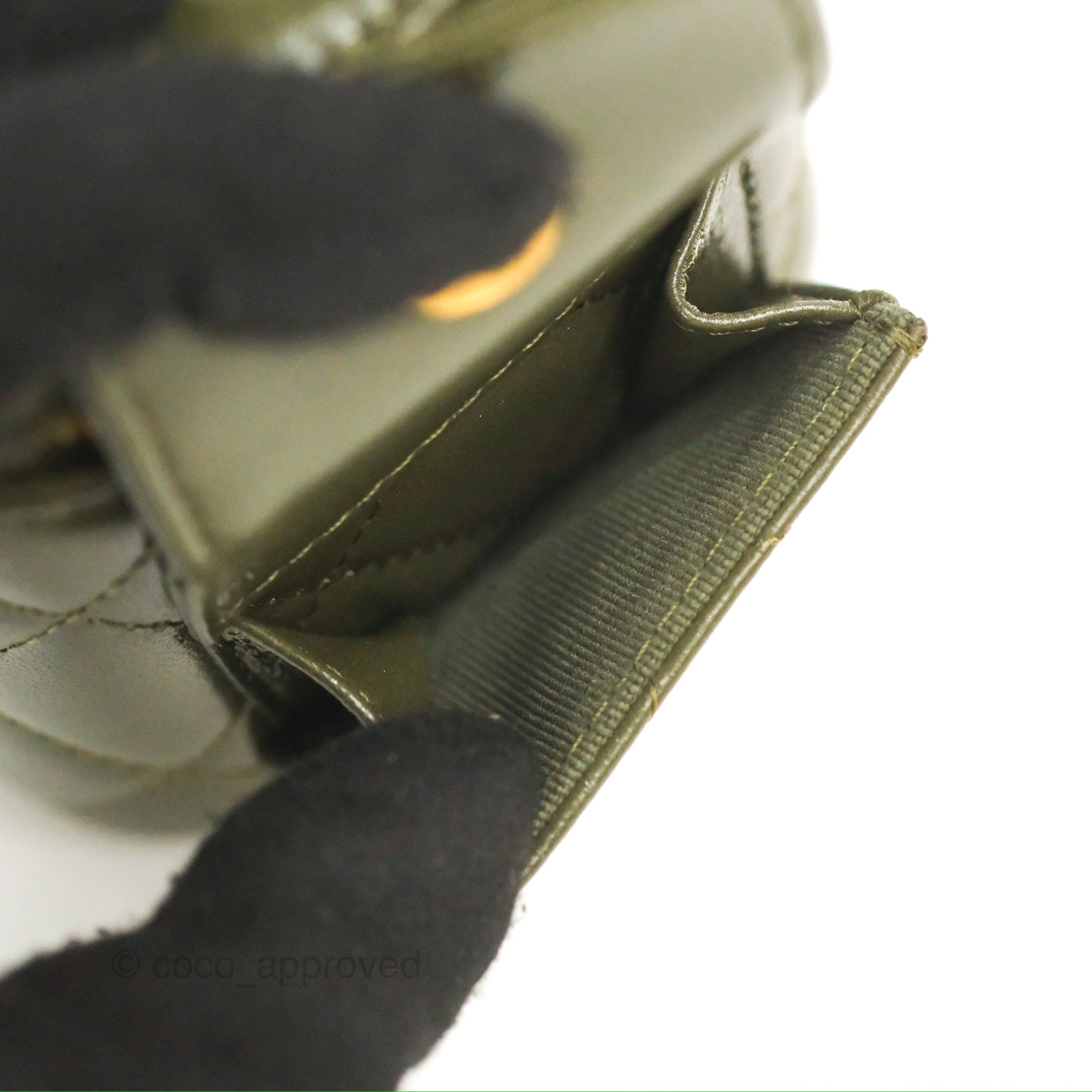 Chanel 22K Khaki Green Lambskin Cargo Pocket Top Handle Vanity Bag with Chain - Luxury Crossbody Purse for Women, Perfect for Date Night & Evening Events
