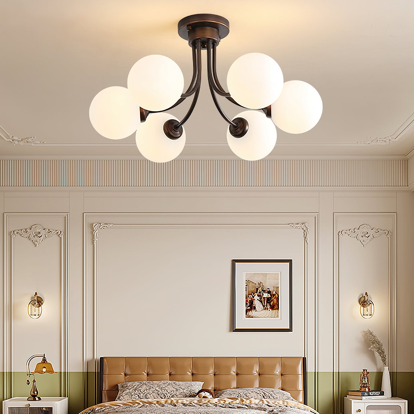Modern Fairfax Bubble Ceiling Lamp - LED Flush Mount Lighting Fixture for Bedroom, Living Room & Dining Room - Stylish Home Decor with Soft Ambient Glow