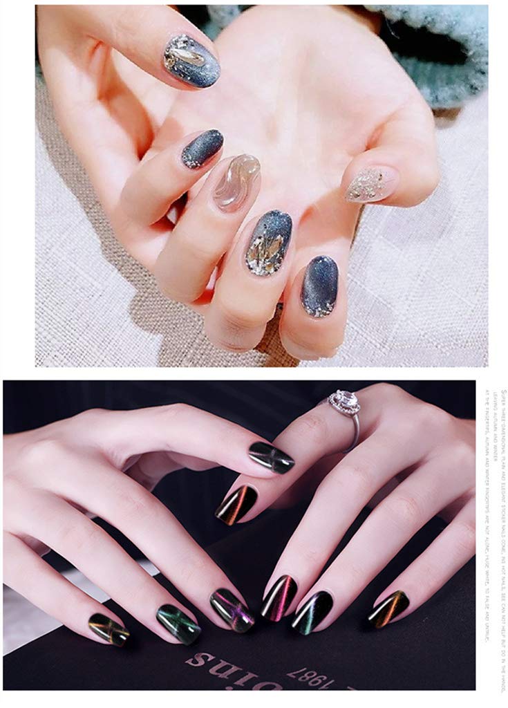 15Pcs Magnetic Nail Art Kit - Magnet Stick, Pen & Plates for 3D Cat Eye Gel Polish | DIY Manicure Tools for Home & Salon Use