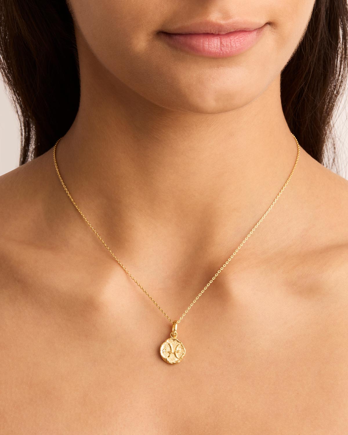 18K Gold Vermeil Cosmic Love Zodiac Pendant Necklace - Pisces Horoscope Jewelry for Women, Perfect Gift for Birthdays & Valentine's Day | Elegant Everyday Wear & Special Occasions