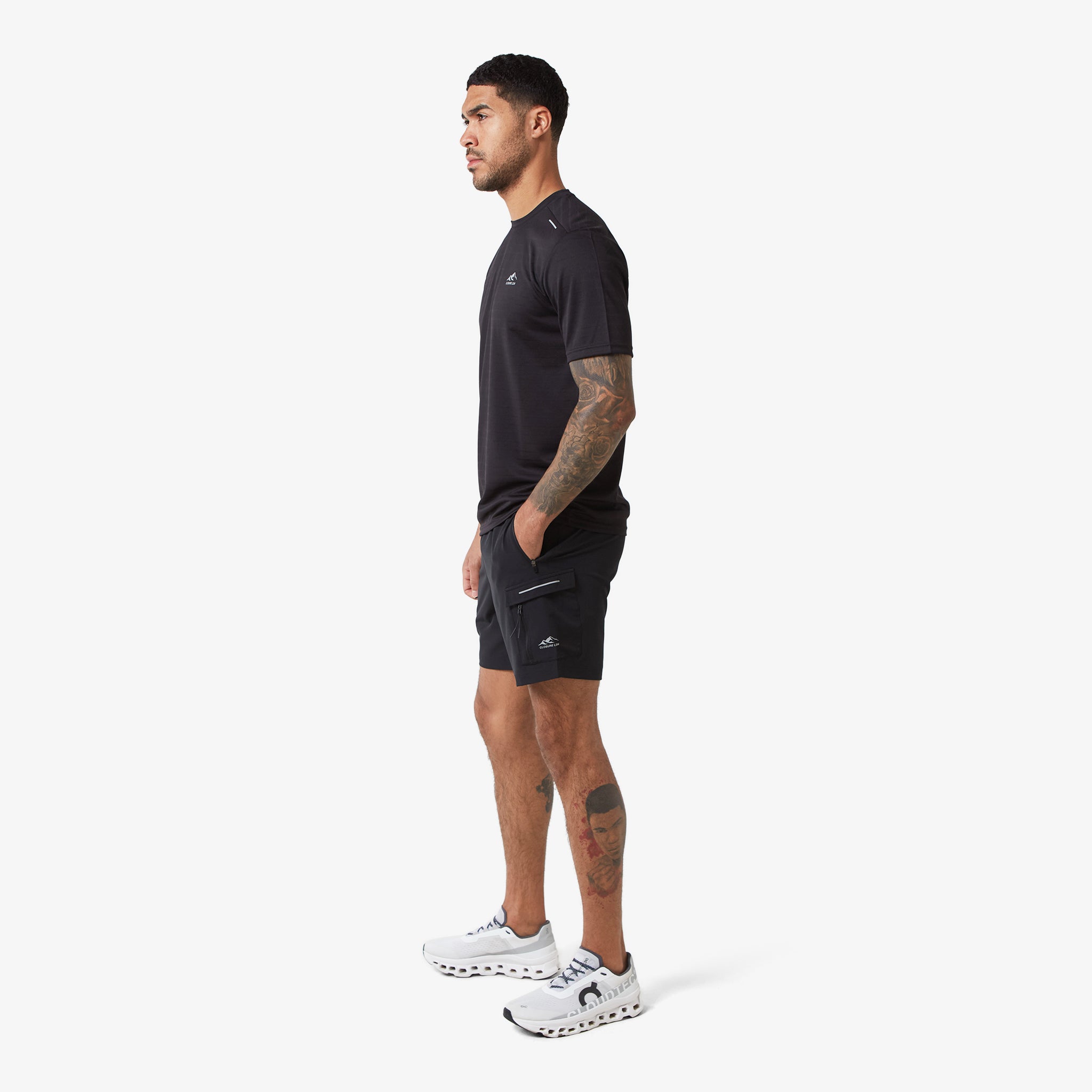 Tech Cargo Performance Shorts for Men - Breathable Quick-Dry Workout Running Gym Shorts | Black | Perfect for Training, Jogging & Casual Wear
