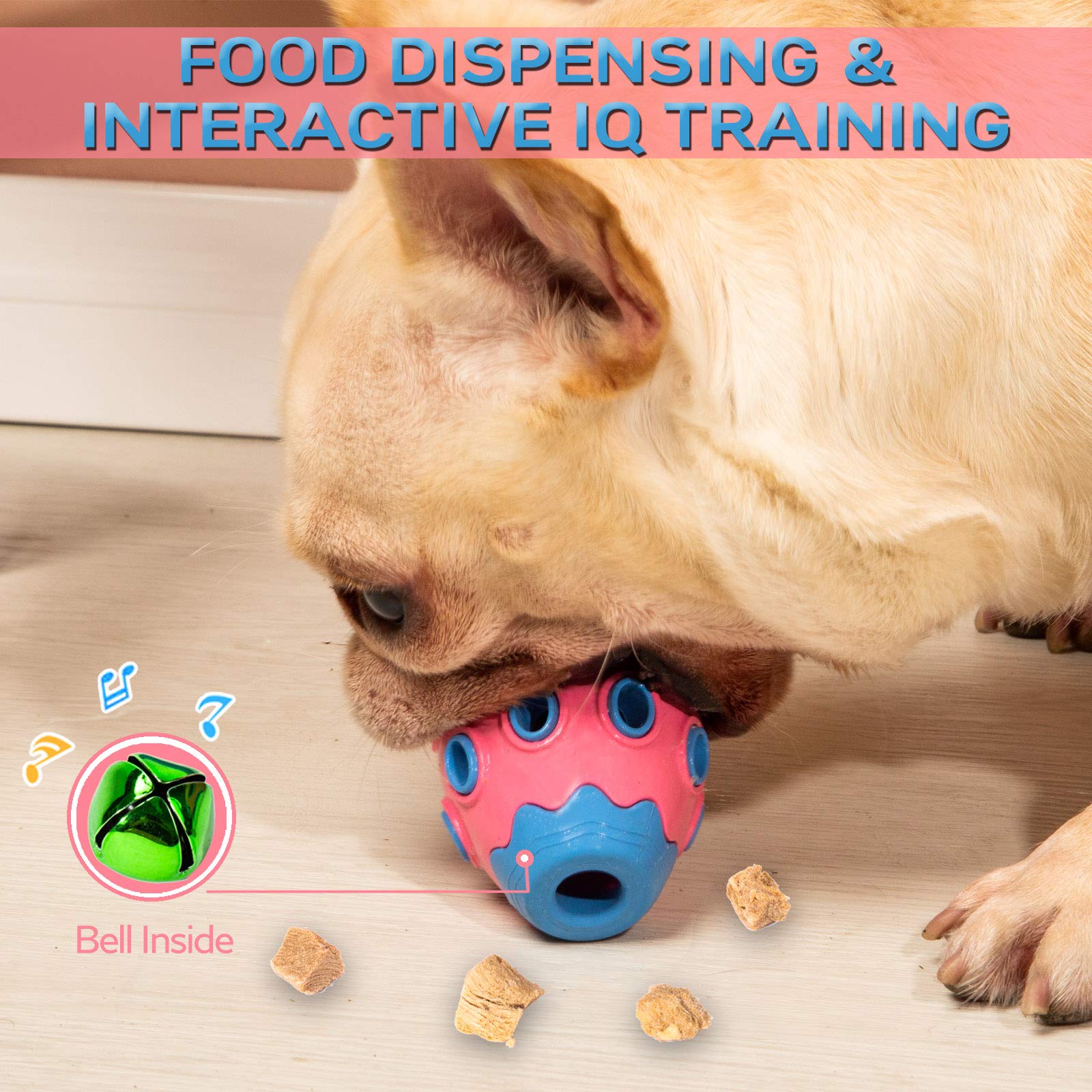 Durable Dog Chew Toys for Aggressive Chewers - Large & Small Breed Tough Chew Toys with Treat Dispenser, Interactive Puzzle & Squeaky Toy for Anxiety Relief & Teething | Perfect for Playtime, Training & Mental Stimulation