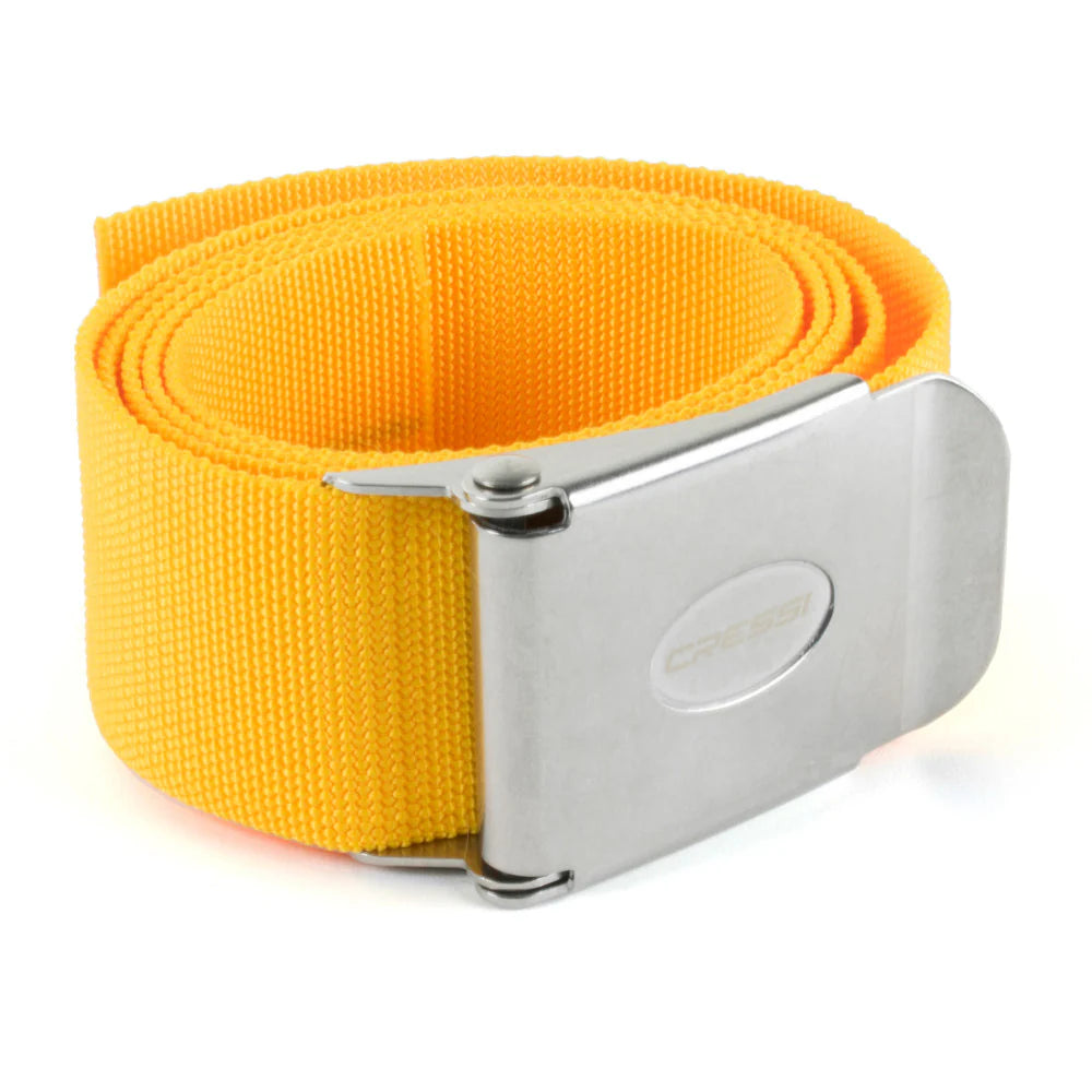Cressi Yellow Nylon Belt with Metal Buckle - Adjustable Scuba Diving Gear for Men & Women | Perfect for Water Sports, Snorkeling, and Beach Activities