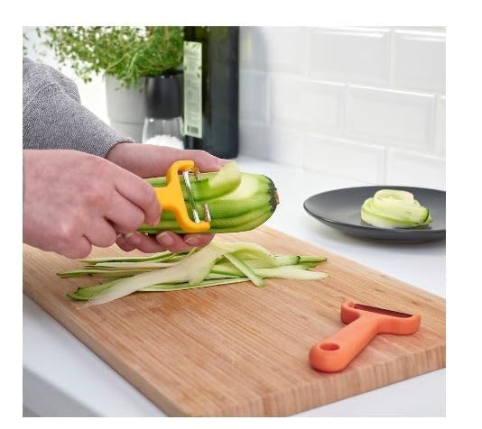 Premium Vegetable Cutters Set of 2 - Bright Yellow & Orange Stainless Steel Kitchen Tools for Slicing, Dicing & Chopping - Perfect for Meal Prep, Salad Making & Healthy Cooking