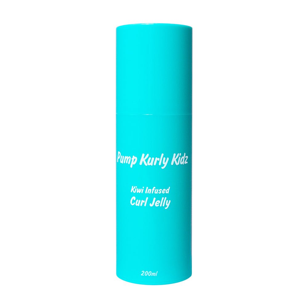Pump Kurly Kidz Kiwi Infused Curl Jelly 200ml - Natural Hair Styling Gel for Curly Hair, Hydrating & Frizz Control - Perfect for Kids & Adults Daily Hair Care Routine