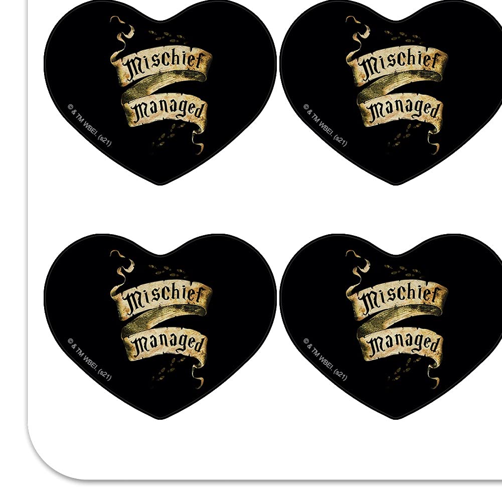Harry Potter Mischief Managed Heart Shaped Planner Stickers - Scrapbook & Journal Decoration, DIY Craft Supplies for Bullet Journals, Planners, and Scrapbooking Projects