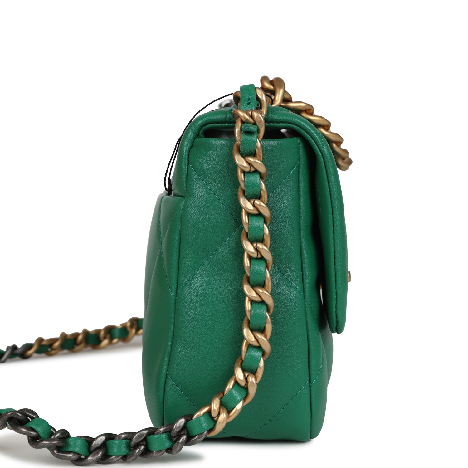 Chanel Medium 19 Flap Bag in Green Shiny Lambskin Leather with Mixed Metal Hardware - Luxury Shoulder Bag for Women, Perfect for Date Night & Special Occasions