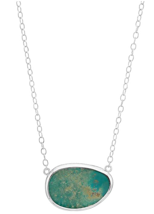 Anna Beck Sterling Silver Large Asymmetrical Turquoise Necklace for Women - Handmade Boho Jewelry Gift for Birthday, Anniversary & Special Occasions | Perfect for Casual Wear, Parties & Festivals