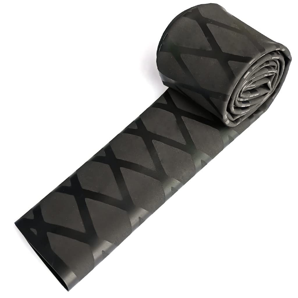 3.3 FT Diameter 2'' Fishing Rod Shrink Wrap Tubing - Non-Slip Waterproof Heat Shrink Grip for Enhanced Rod Handling - Ideal for Saltwater, Freshwater Fishing & Outdoor Sports (Black)