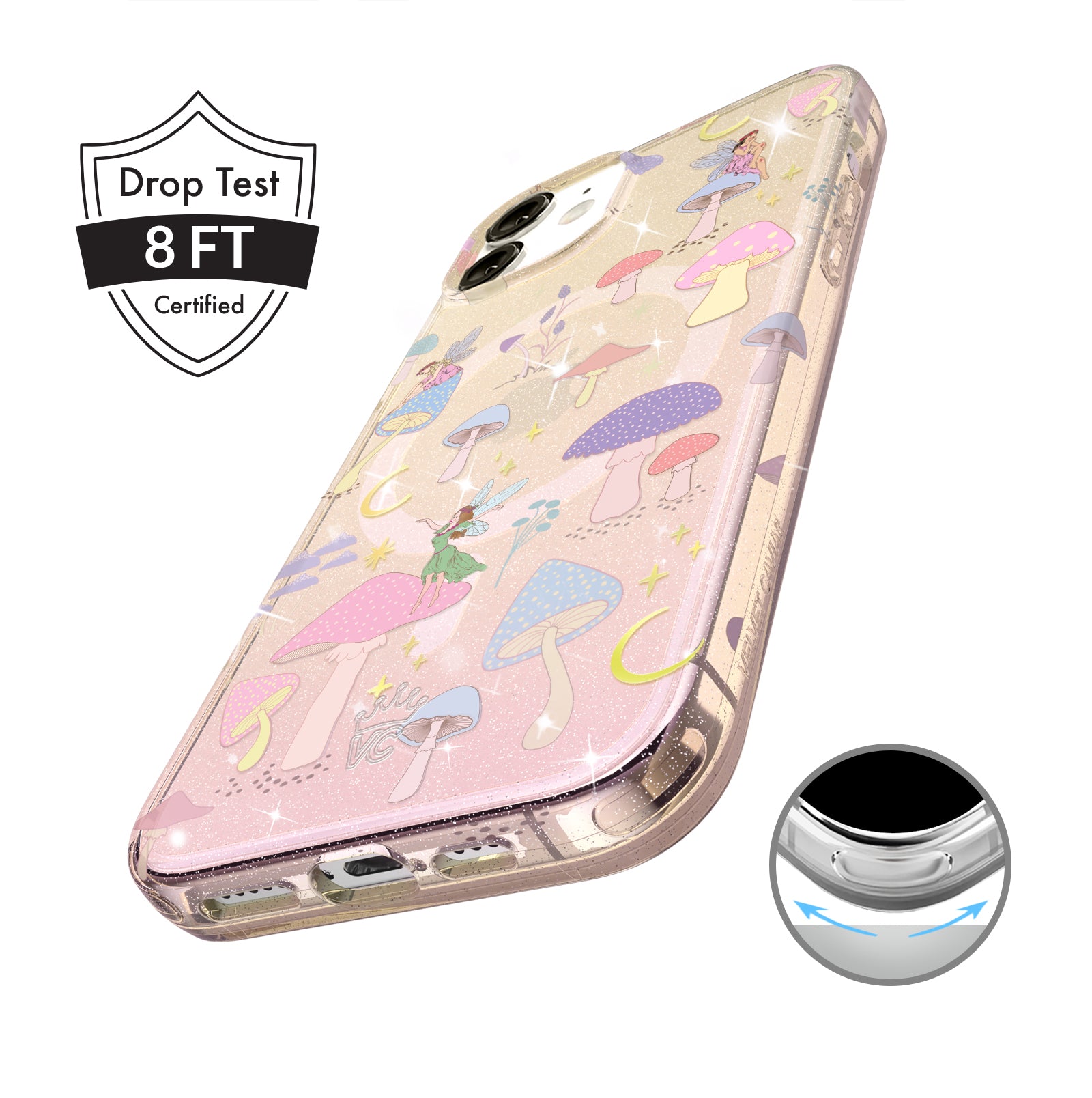 Enchanted Mushrooms iPhone Case - Magical Fairy Tale Design for iPhone 13/14/15 Pro Max - Durable Protective Cover - Perfect for Nature Lovers & Fantasy Fans (Use for Daily Protection & Style)