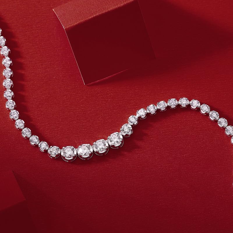 14K Gold Tennis Necklace with VS1 1.2 Carat Diamond - Four 0.3 Carat Diamonds - Luxury Collarbone Chain - Premium Gift for Women - Passes Diamond Tester - Perfect for Weddings, Anniversaries & Special Occasions