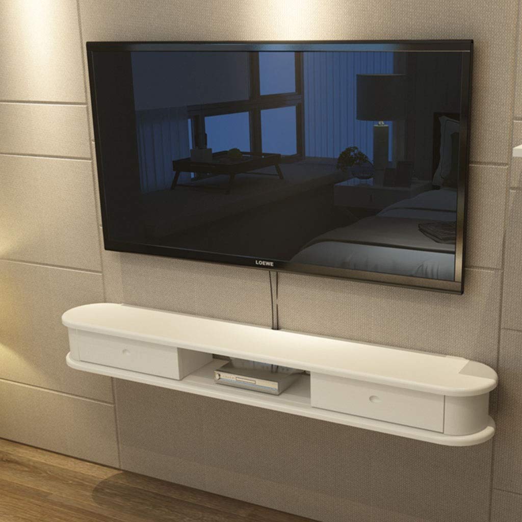 Floating Shelf Wall Mounted - Modern TV Stand & Media Storage Unit for Living Room, Entertainment Center, Video Game Consoles - Space Saving Home Decor Solution