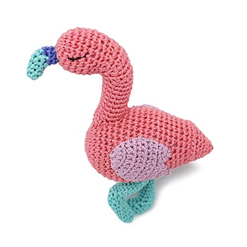 Crochet Small Dog Squeaky Toy - Pink Flamingo Chew Toy for Puppies & Small Dogs | Durable Interactive Pet Toy for Playtime & Training | Perfect for Indoor & Outdoor Use