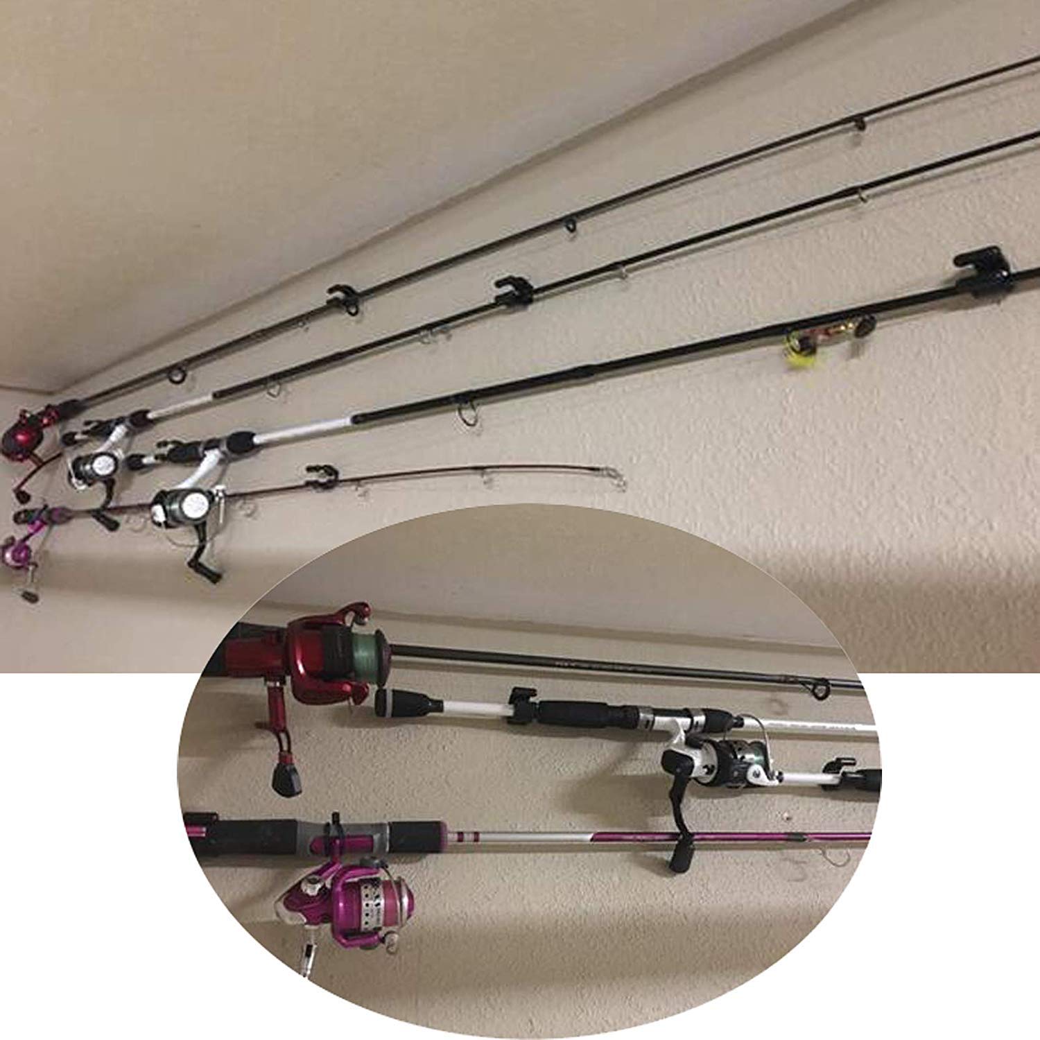 Pmsanzay 20-Pack Fishing Rod Storage Clips - Heavy Duty Rod Holders & Keepers for Organizing Fishing Rods, 0.9