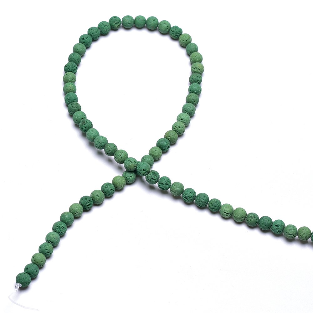 6mm Green Lava Rock Stone Beads for Jewelry Making - 60pcs DIY Bracelet Beads, Energy Gemstone Beads, Essential Oil Diffuser Beads - Perfect for Healing Bracelets, Aromatherapy Jewelry & Spiritual Crafts