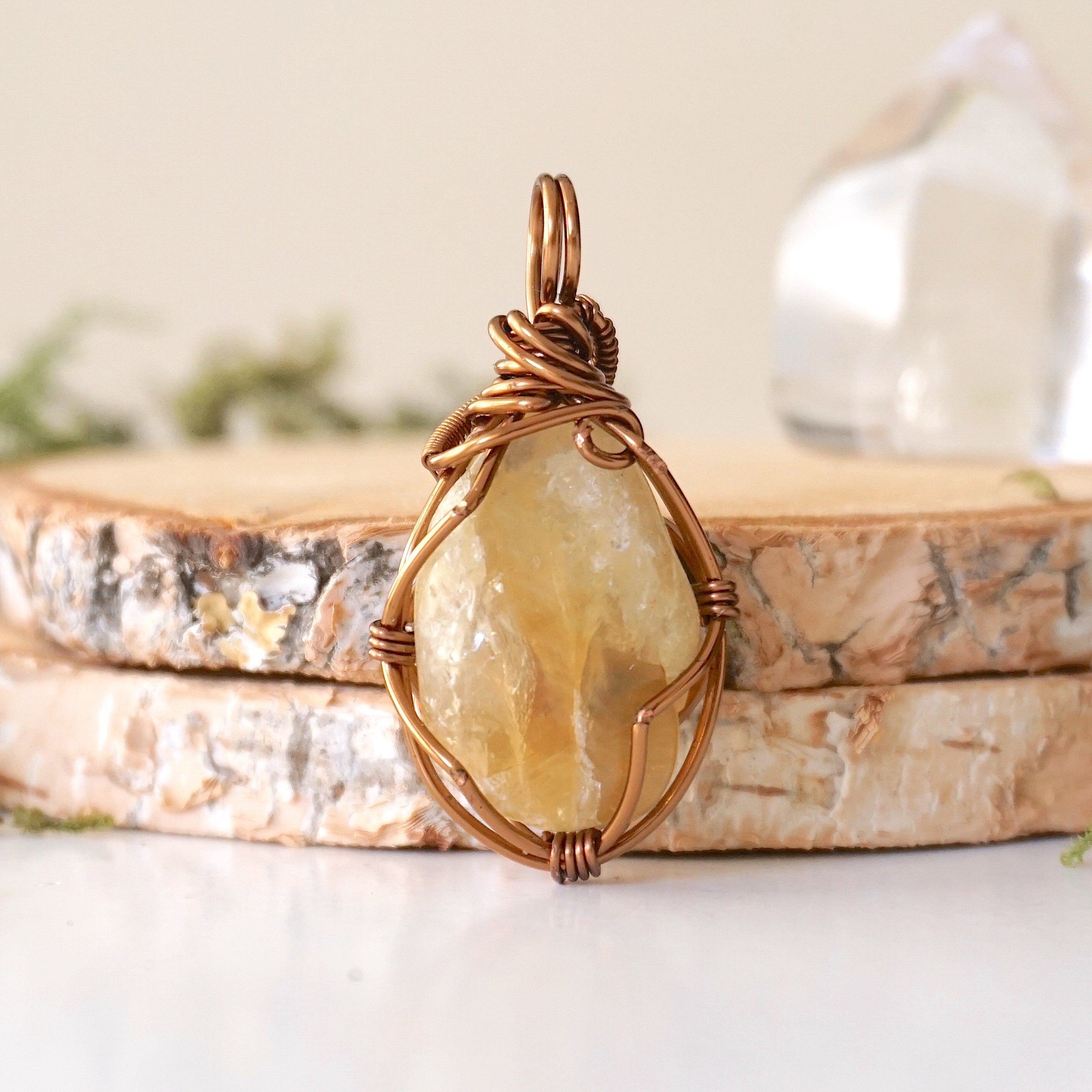 Antique Bronze Citrine Pendant Necklace for Women - Elegant Bohemian Jewelry for Parties, Weddings & Everyday Wear