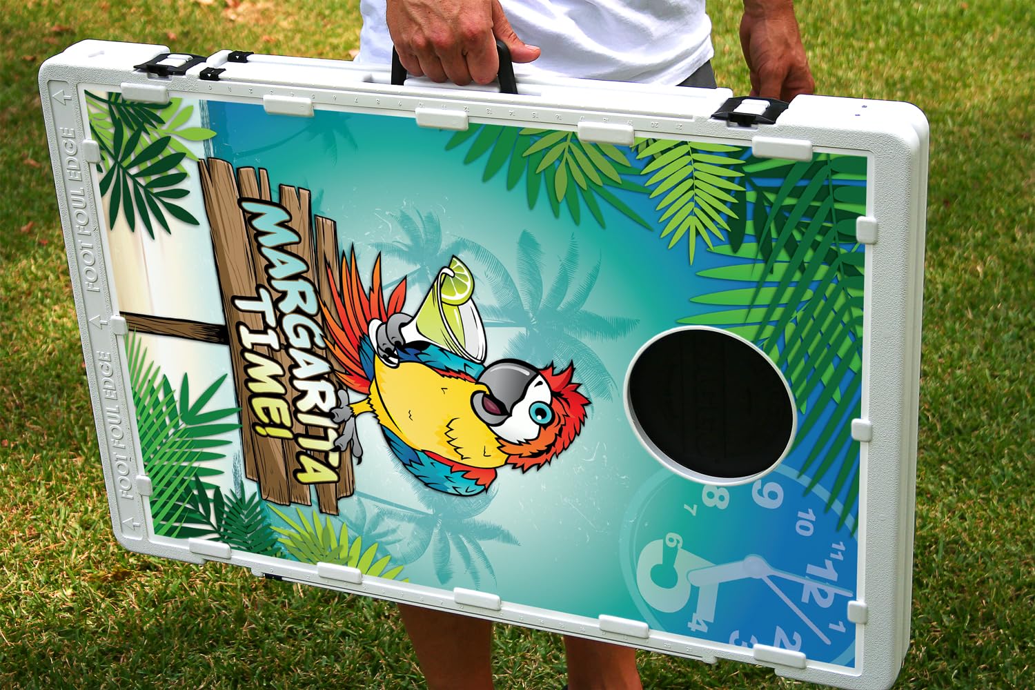 Baggo Margarita Time Parrot Bean Bag Toss Game - Outdoor Lawn Party Game for Adults & Kids - Perfect for Backyard BBQ, Tailgating, and Beach Parties