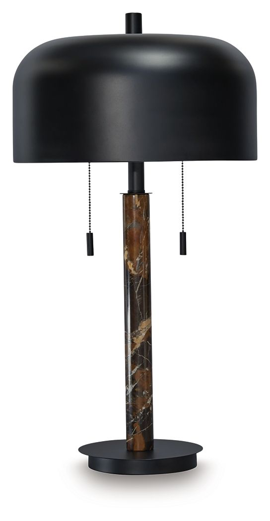 Alanbert Brown & Black Metal Table Lamp - Modern Desk Lamp for Home Office, Bedroom, or Living Room Lighting