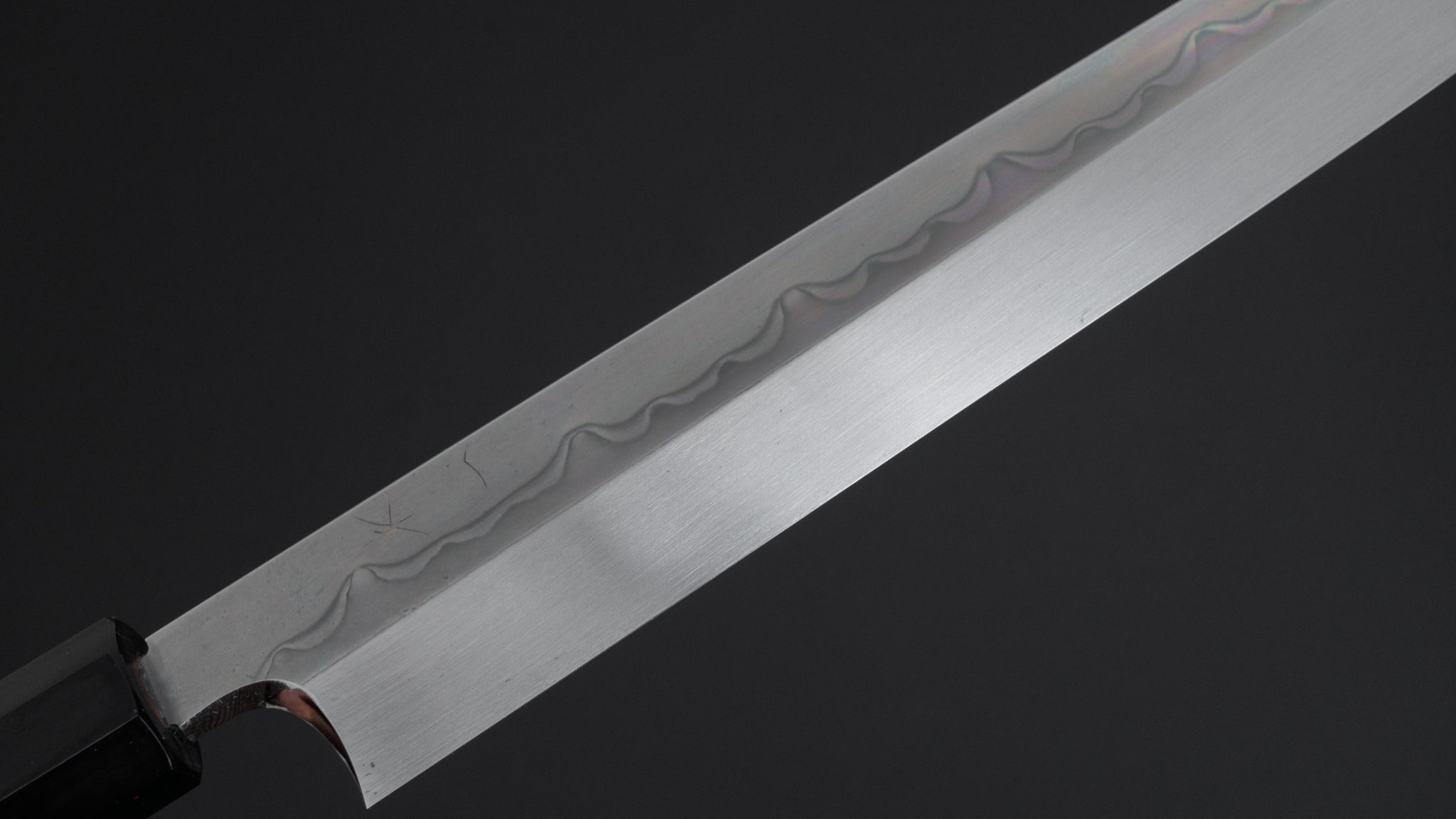 Hitohira Togashi White #1 Sanbonsugi Mizu Honyaki Yanagiba 300mm Japanese Sushi Knife - Kurokaki Persimmon Handle with Saya - Perfect for Sushi Chefs & Japanese Cuisine Lovers