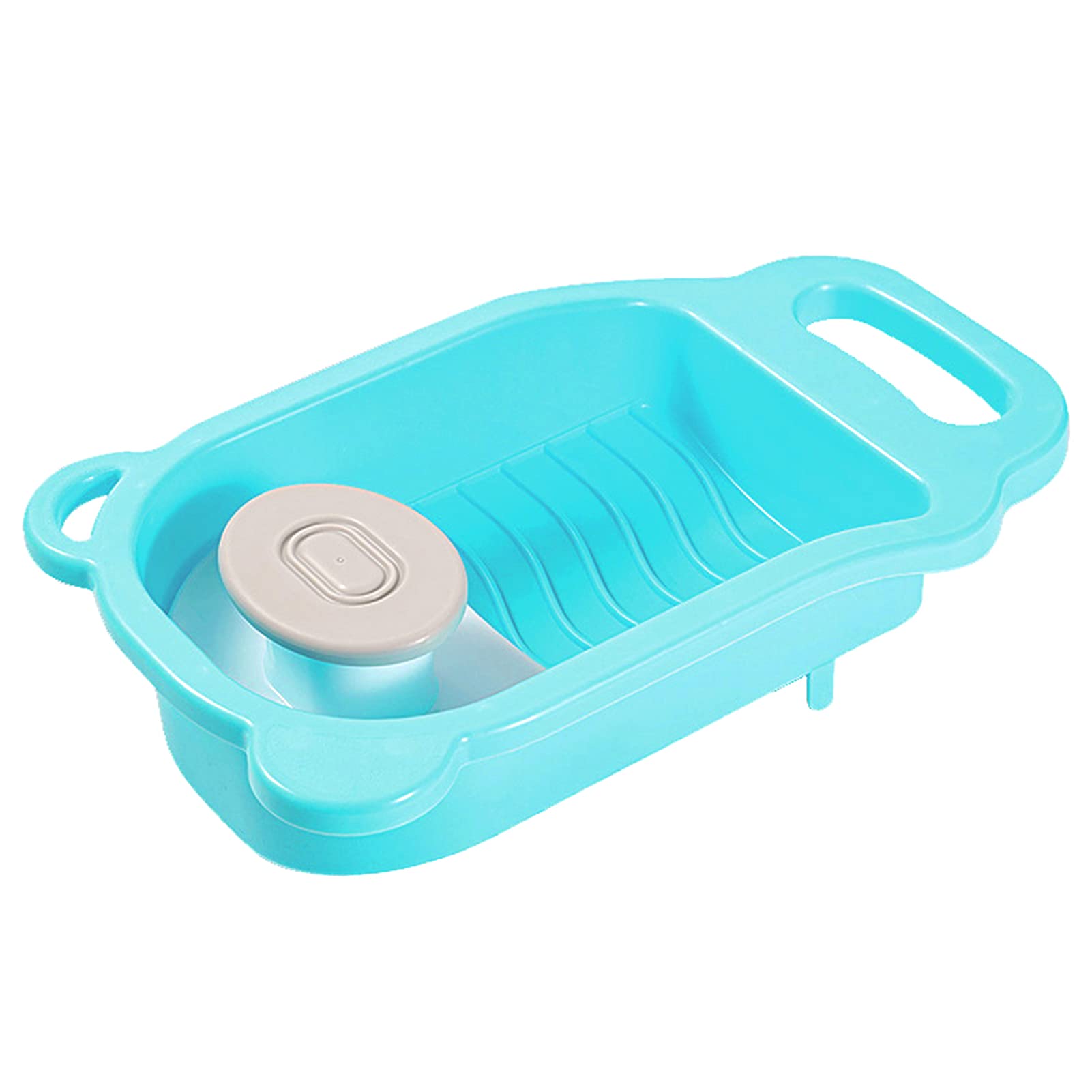 Walbest Mini Plastic Sock Washboard - Portable Hand Washing Board for Laundry, Underwear & Delicates | Compact Blue Wash Basin for Travel, Camping & Small Space Living