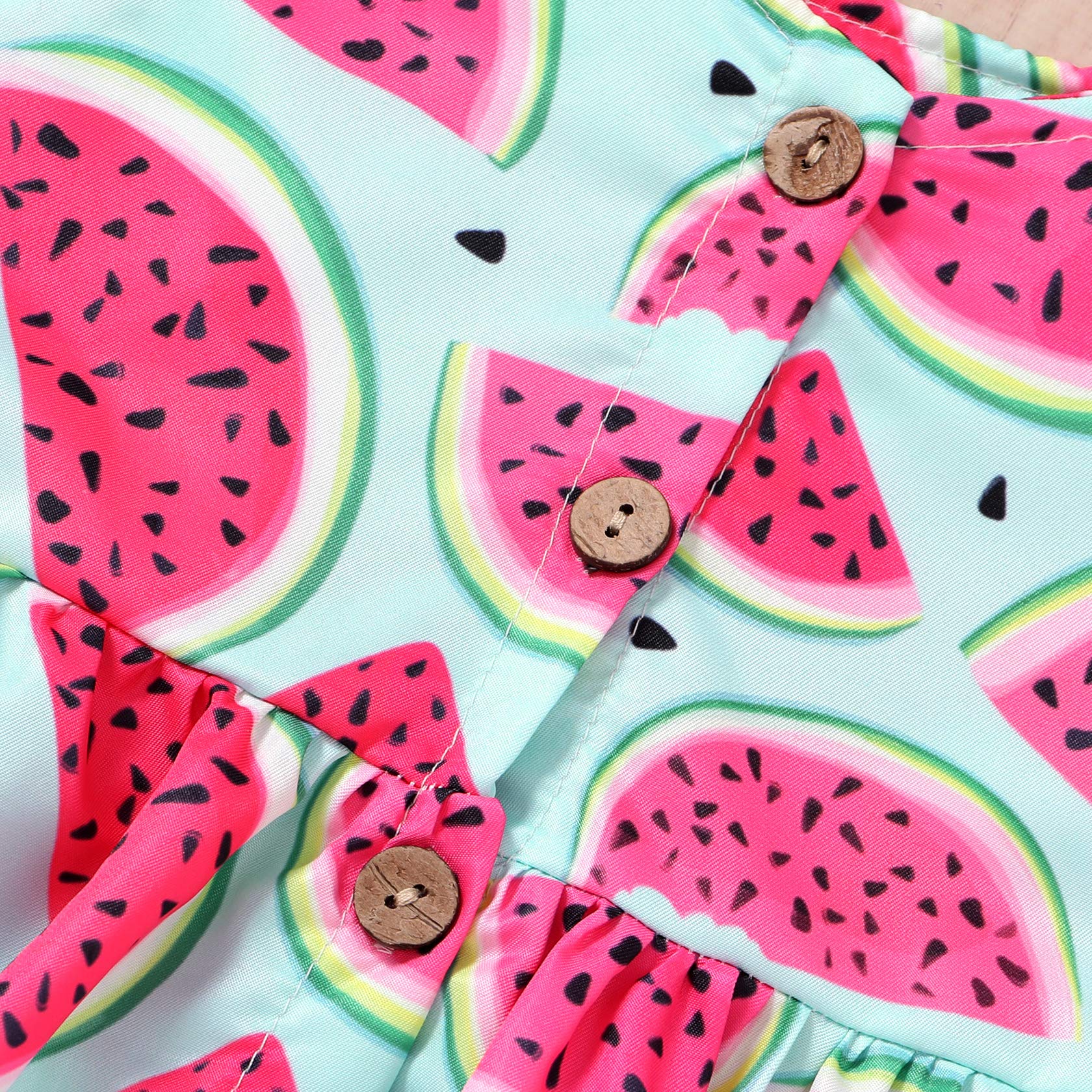 YOUNGER TREE Toddler Girls Lemon & Pineapple Print Summer Sundress - Cute Fruit Pattern Baby Dress for Spring & Summer Outings, Beach Trips, and Birthday Parties