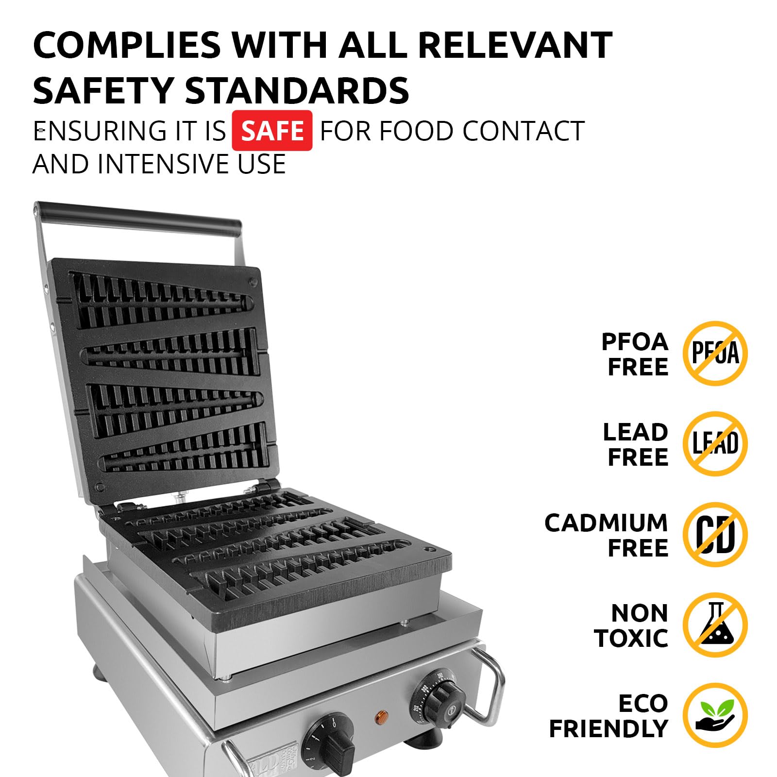 ALDKitchen Waffle Stick Maker - 4 Big Non-Stick Plates, 110V Electric Waffle Maker for Homemade Belgian Waffles on Sticks - Perfect for Breakfast, Snacks, Parties & Kids Lunch Box Treats