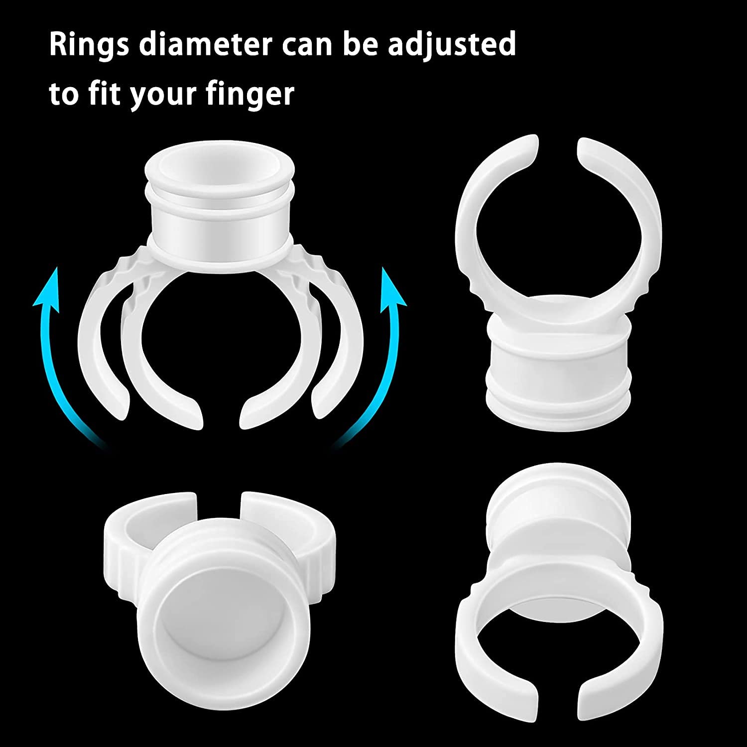 400PCS Disposable White Glue Rings for Eyelash Extensions - Tattoo Ink Rings, Lash Glue Holder, Nail Art Pigment Rings - Perfect for Microblading, Salon & Beauty Professionals