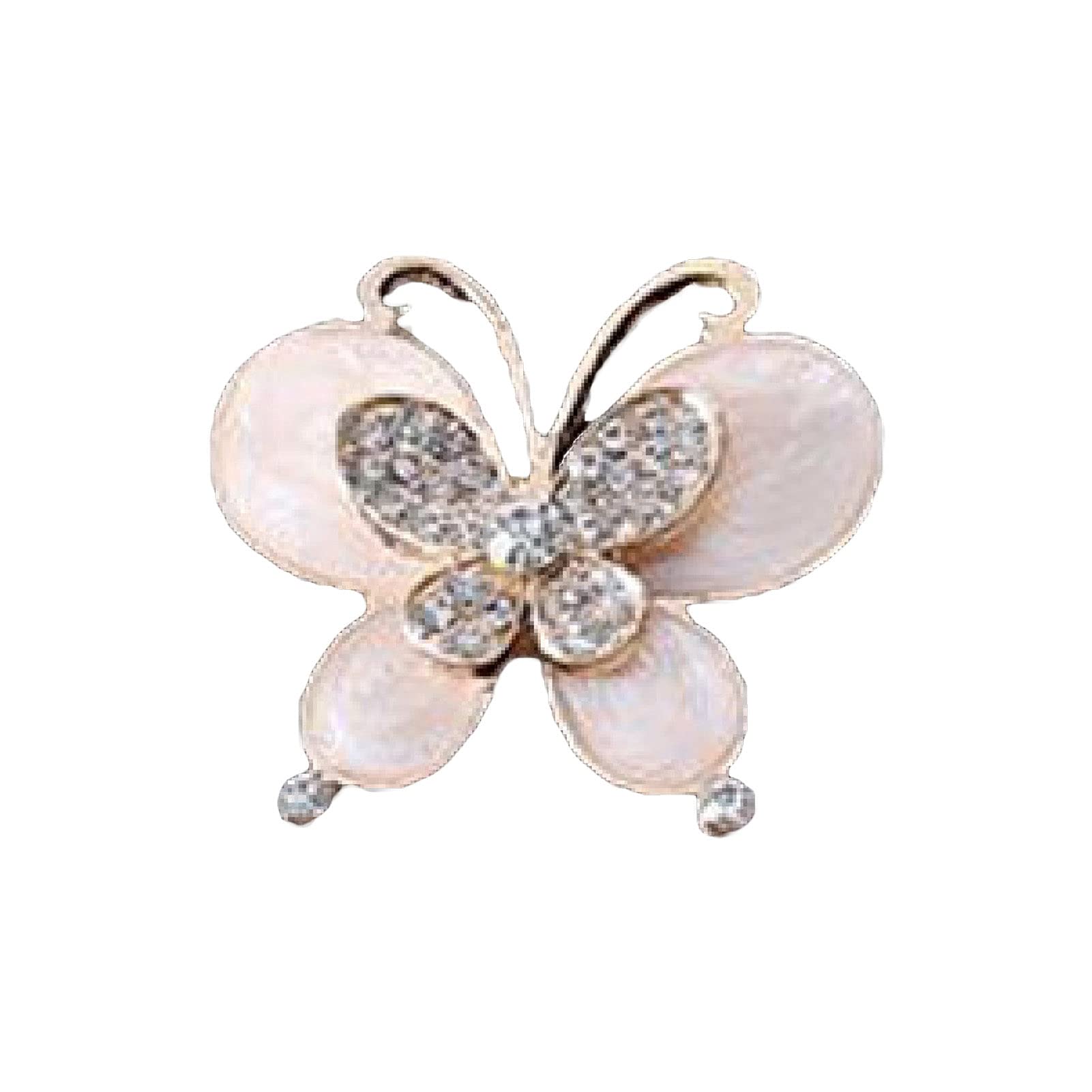 Newrys Butterfly-Shaped Car Aromatherapy Diffuser - Metal Vent Clip Air Freshener with Refillable Perfume for Auto (Creamy White) - Perfect Gift for Home, Office & Travel Use