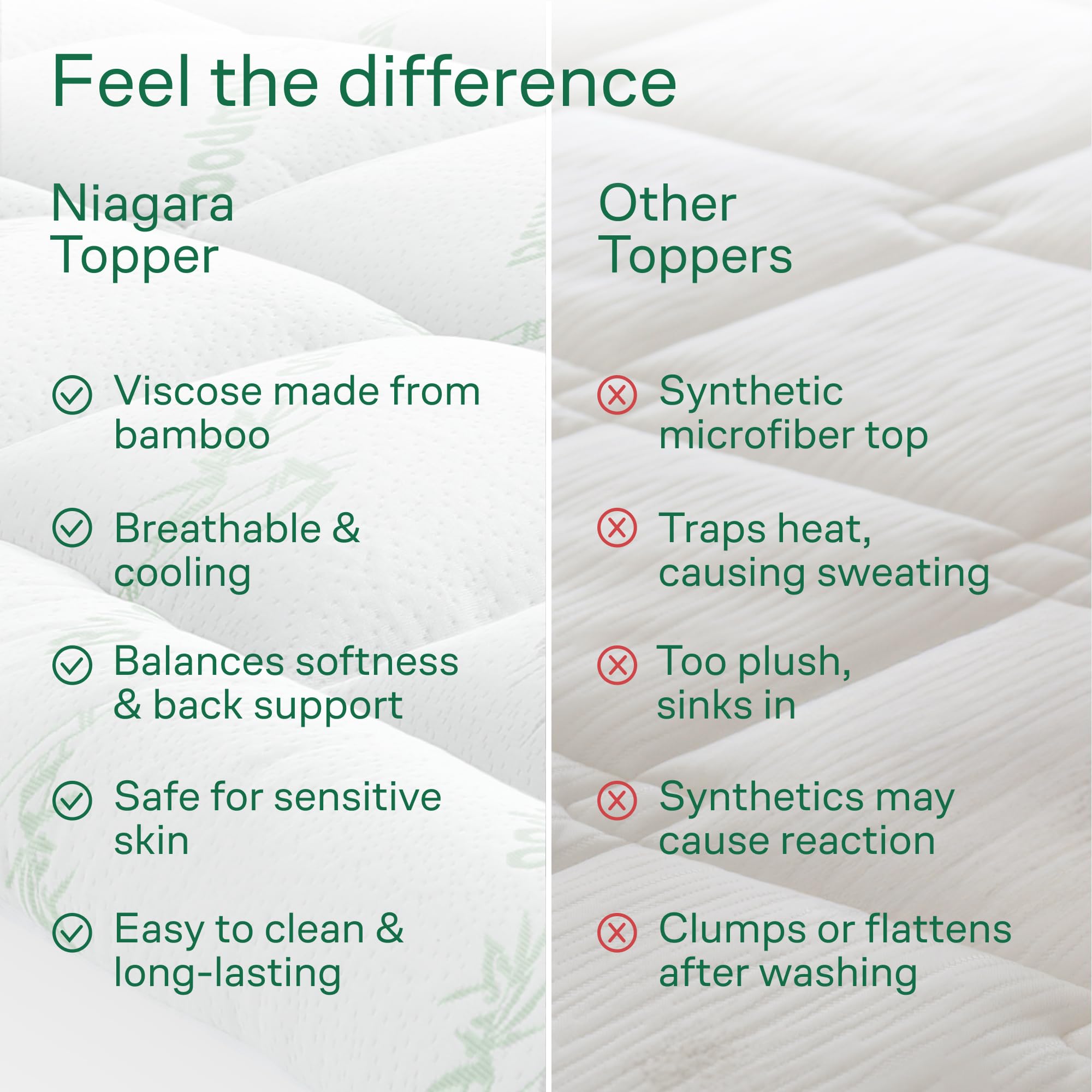 Ultra Soft Full XL Bamboo Viscose Mattress Topper - Cooling Pillow Top Pad for Back Pain Relief, Hot Sleepers & Temperature Regulation - Perfect for Bedroom, Guest Room & Dorm Use