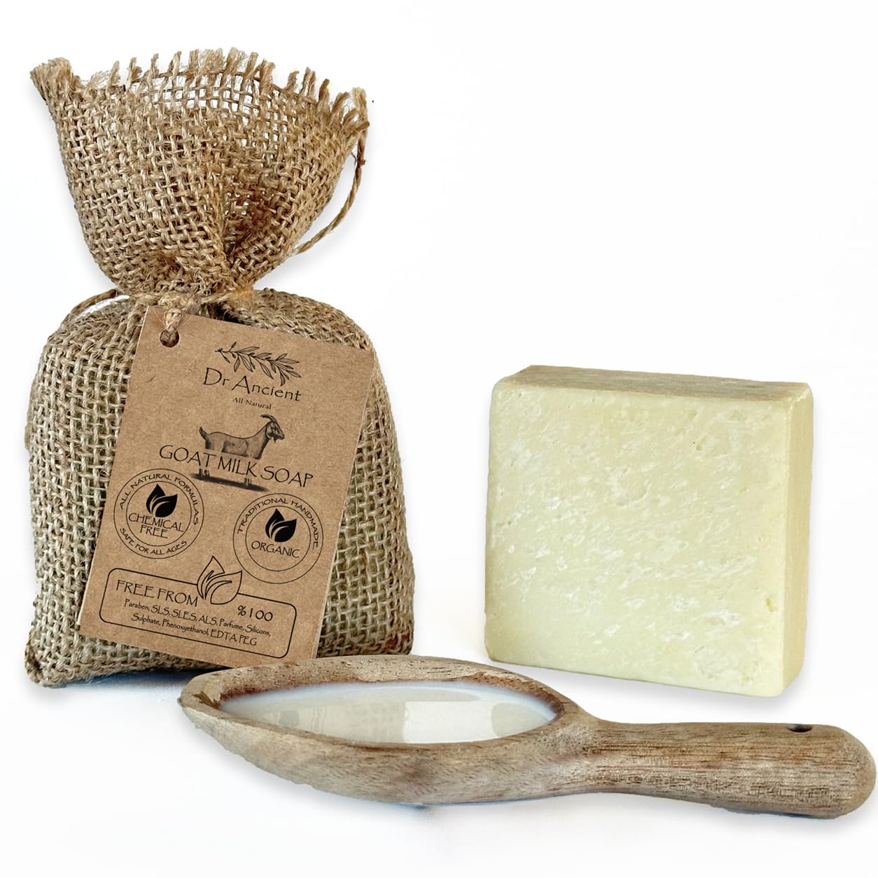 Organic Goat Milk Soap Bar - Natural Handmade Moisturizing Soap for Anti-Aging & Skin Brightening | Chemical-Free, Traditional Formula | Perfect for Dry Skin Care, Sensitive Skin Treatment & Daily Gentle Cleansing