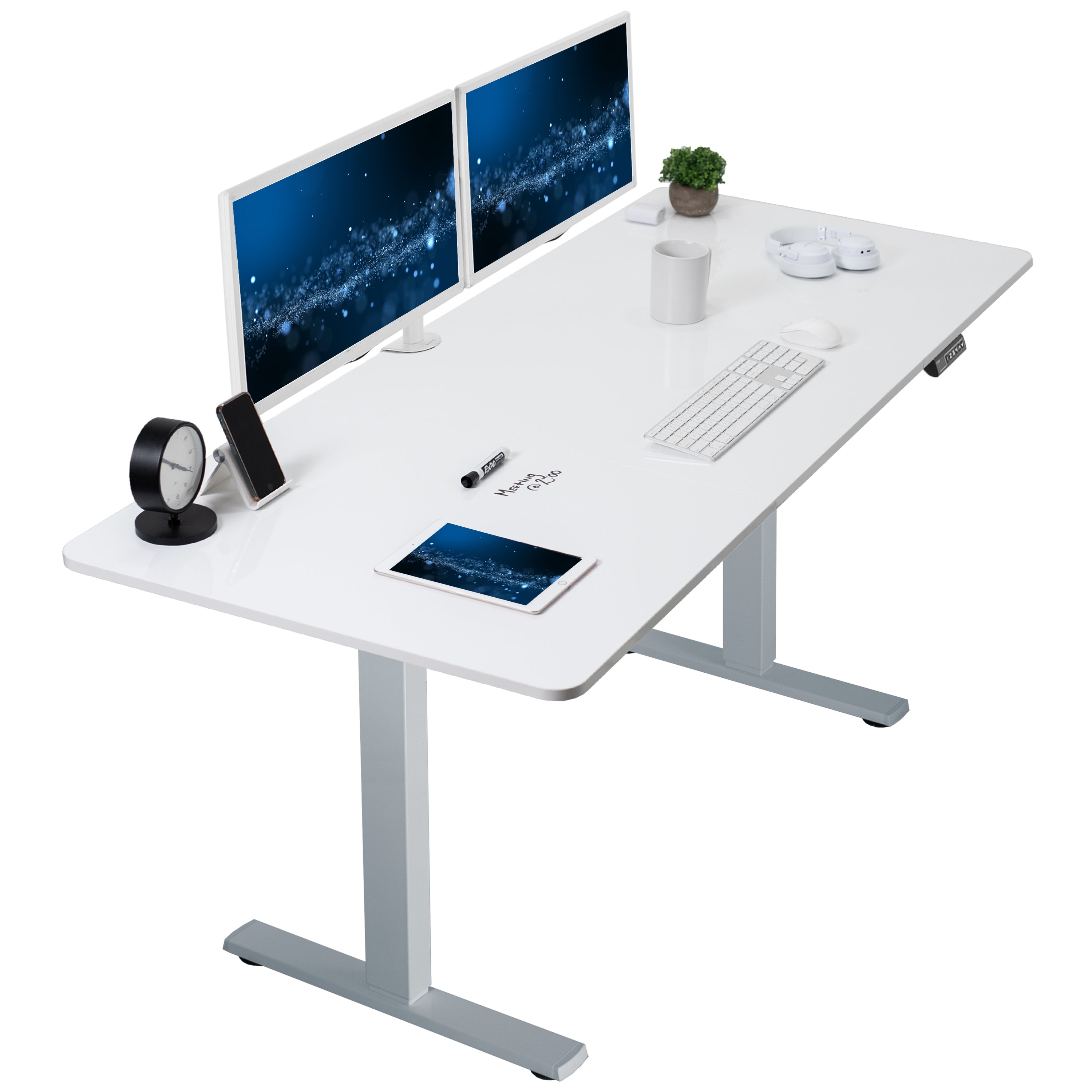 1B Split Top Series Single Motor Electric Standing Desk with Push Button Memory Controller - Perfect for Home Office, Gaming & Study Workspace