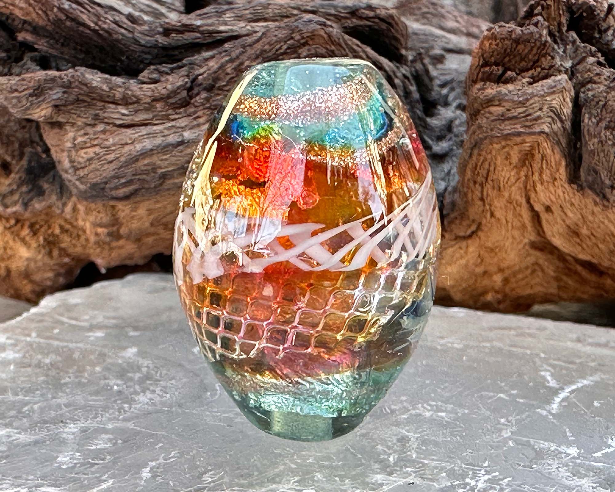Handmade Sunset Treasure Lampwork Glass Focal Bead for Jewelry Making - Perfect for Necklaces, Bracelets & DIY Craft Projects