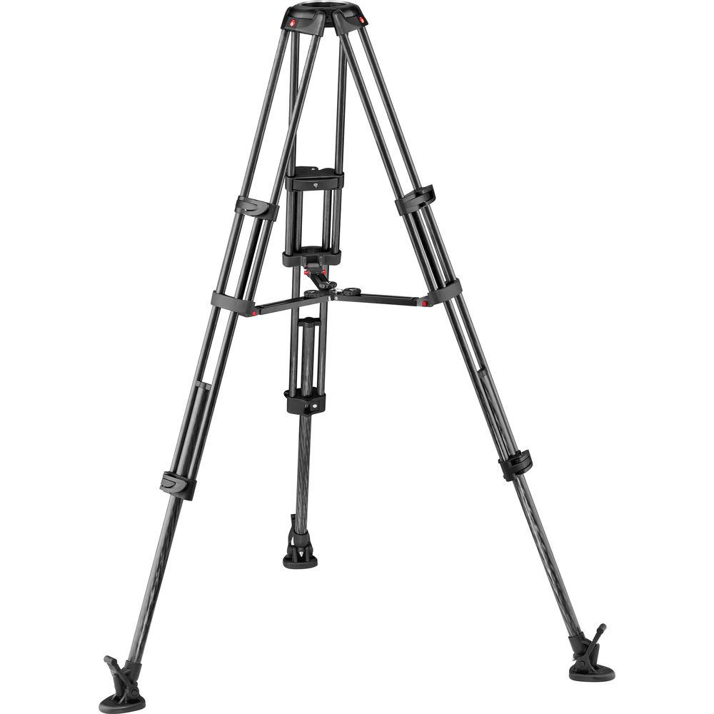 Manfrotto 504X Professional Fluid Video Head & MVTTWINMC Carbon Fiber Tripod with Mid-Level Spreader - Perfect for Cinematic Filmmaking, Documentary Shooting, and Outdoor Photography
