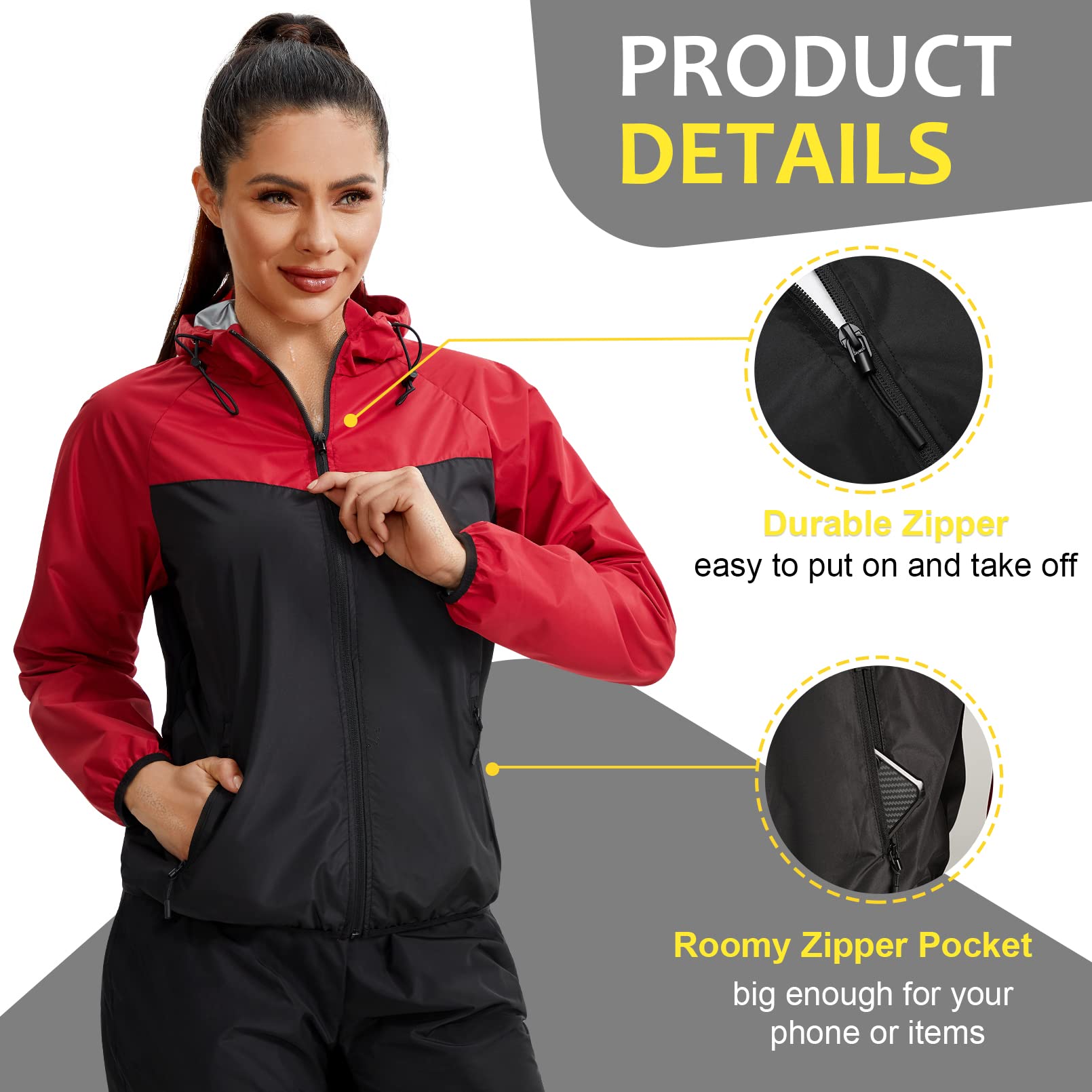 Junlan Women's Sauna Suit - Sweatproof Workout Jacket & Vest for Gym, Running & Weight Loss | Perfect for Hot Yoga, Cardio & Detox Sessions