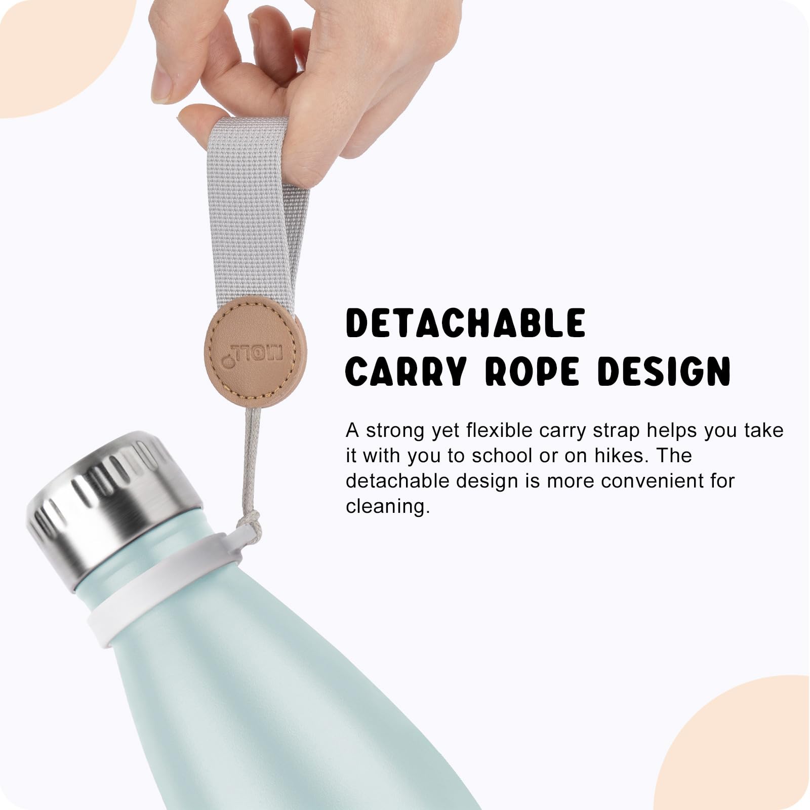 Kids Stainless Steel Water Bottle 9oz - Leak Proof Vacuum Insulated for School, Travel & Sports (Baby Blue)