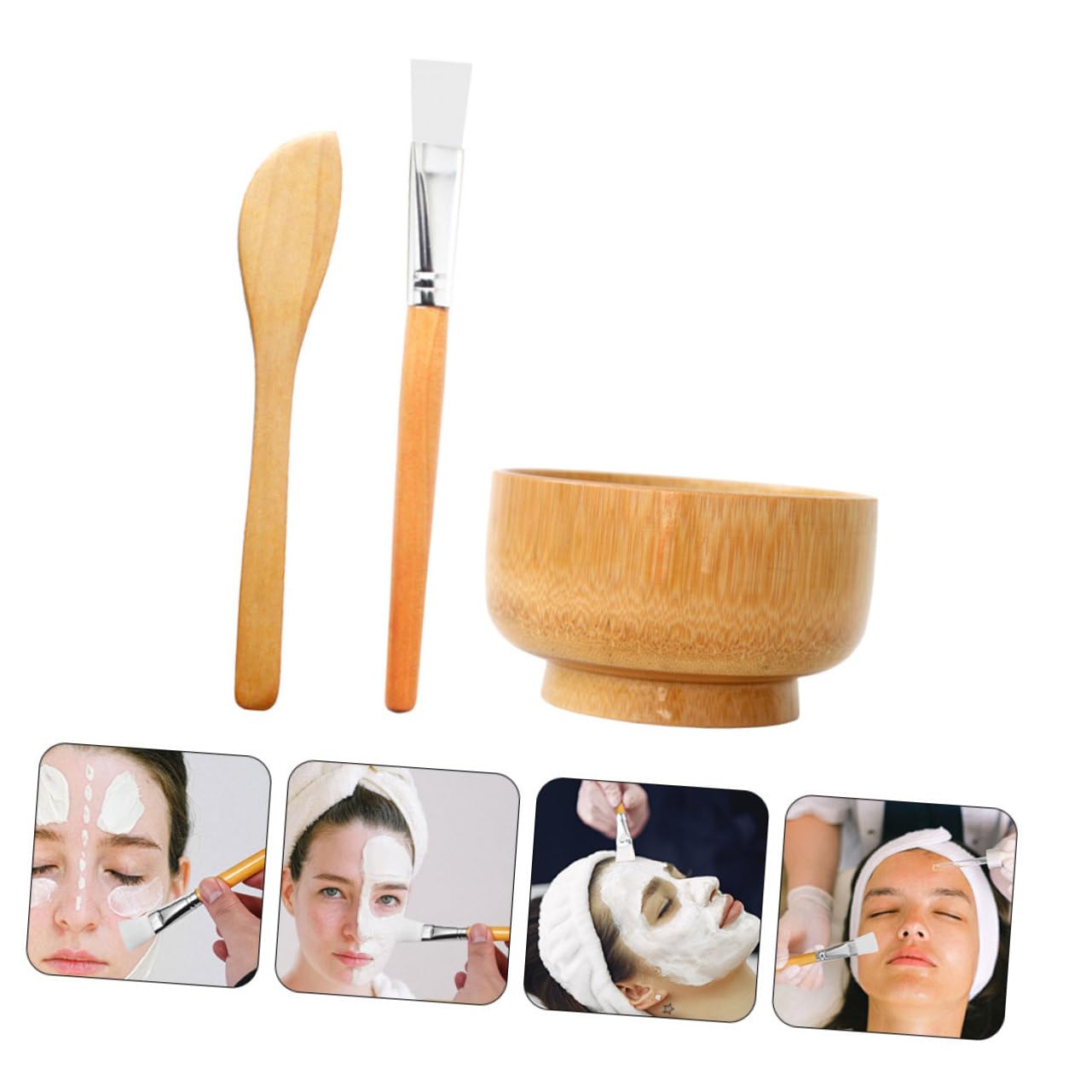 FRCOLOR Professional Mask Mixing Bowl Set with Stirring Bowl & Applicator - Salon-Grade Face Mask Mixing Tools for Spa, Facial & Beauty Treatments at Home or Salon